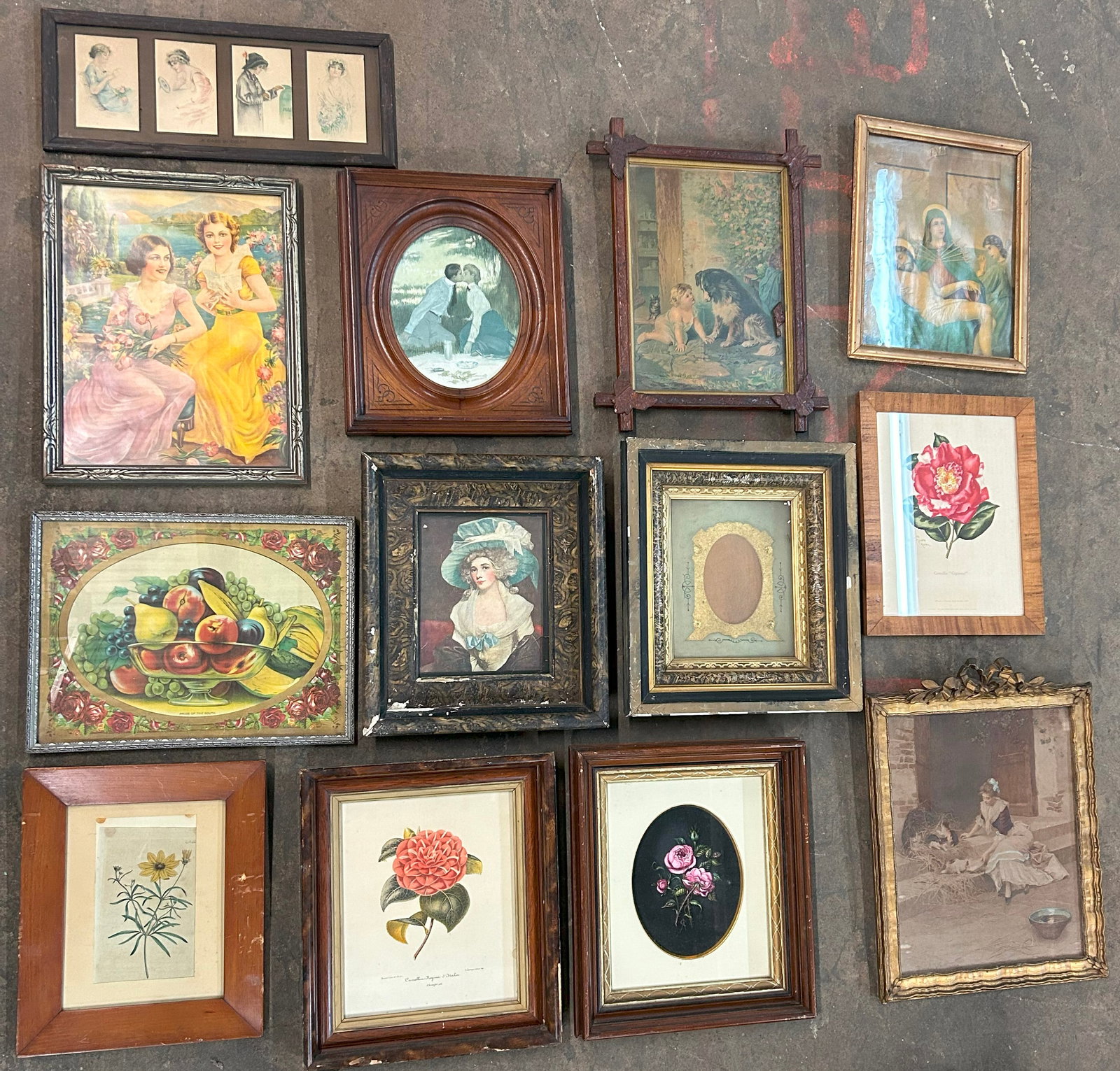 Collection of Antique Framed Prints, and other: see photos for details. If the pottery has deffects we will announce in the listing. All items are sold as is where is no returns or refunds. Most of these items can be shipped in house. If Shipping I