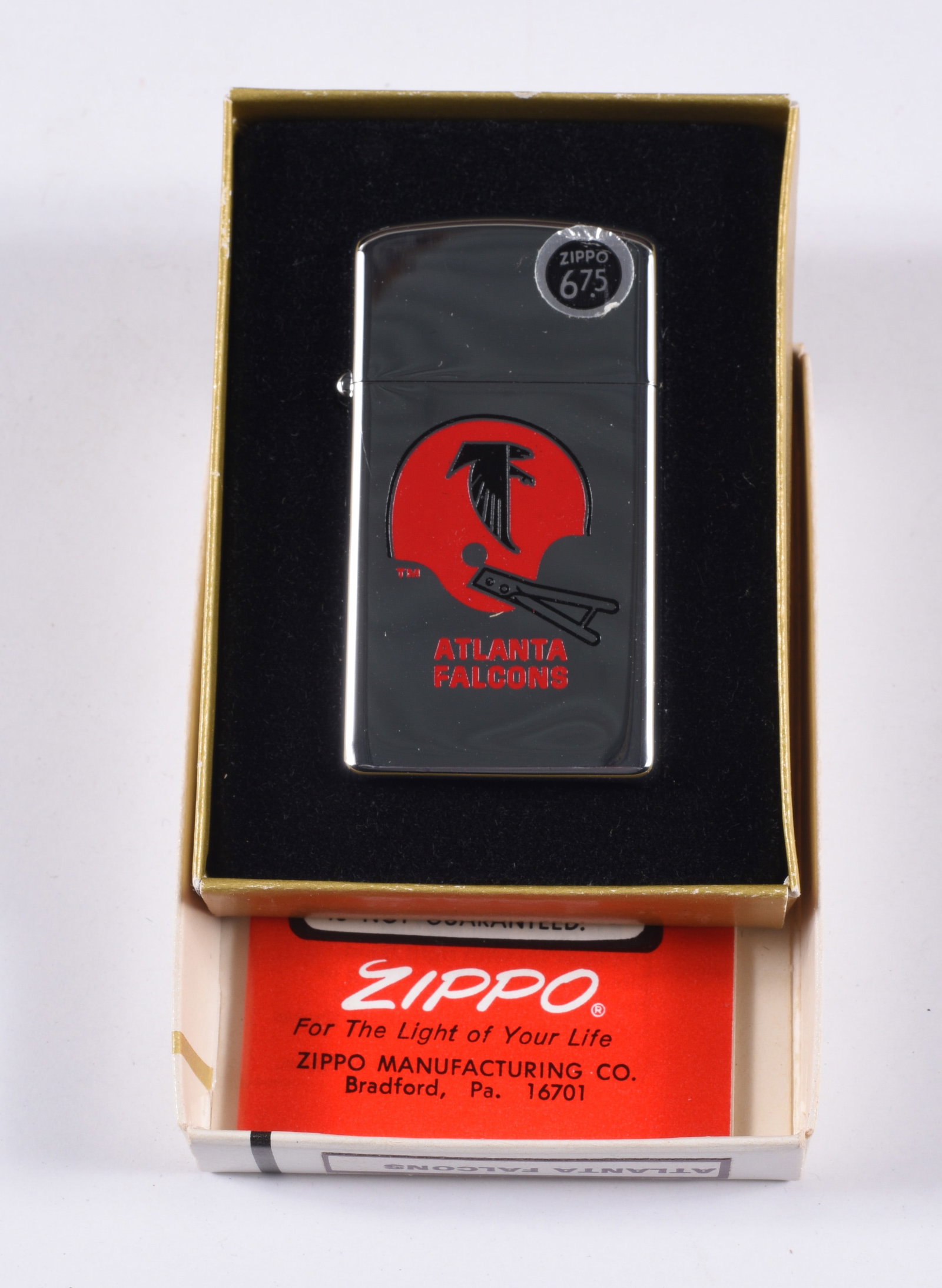 ATLANTA FALCONS NEW OLD STOCK ZIPPO LIGHTER: all items are sold as is. We will combine shipping on multiple lots. If you see it in the picture that’s what your buying. Look at the pictures good no refunds all sales are final.