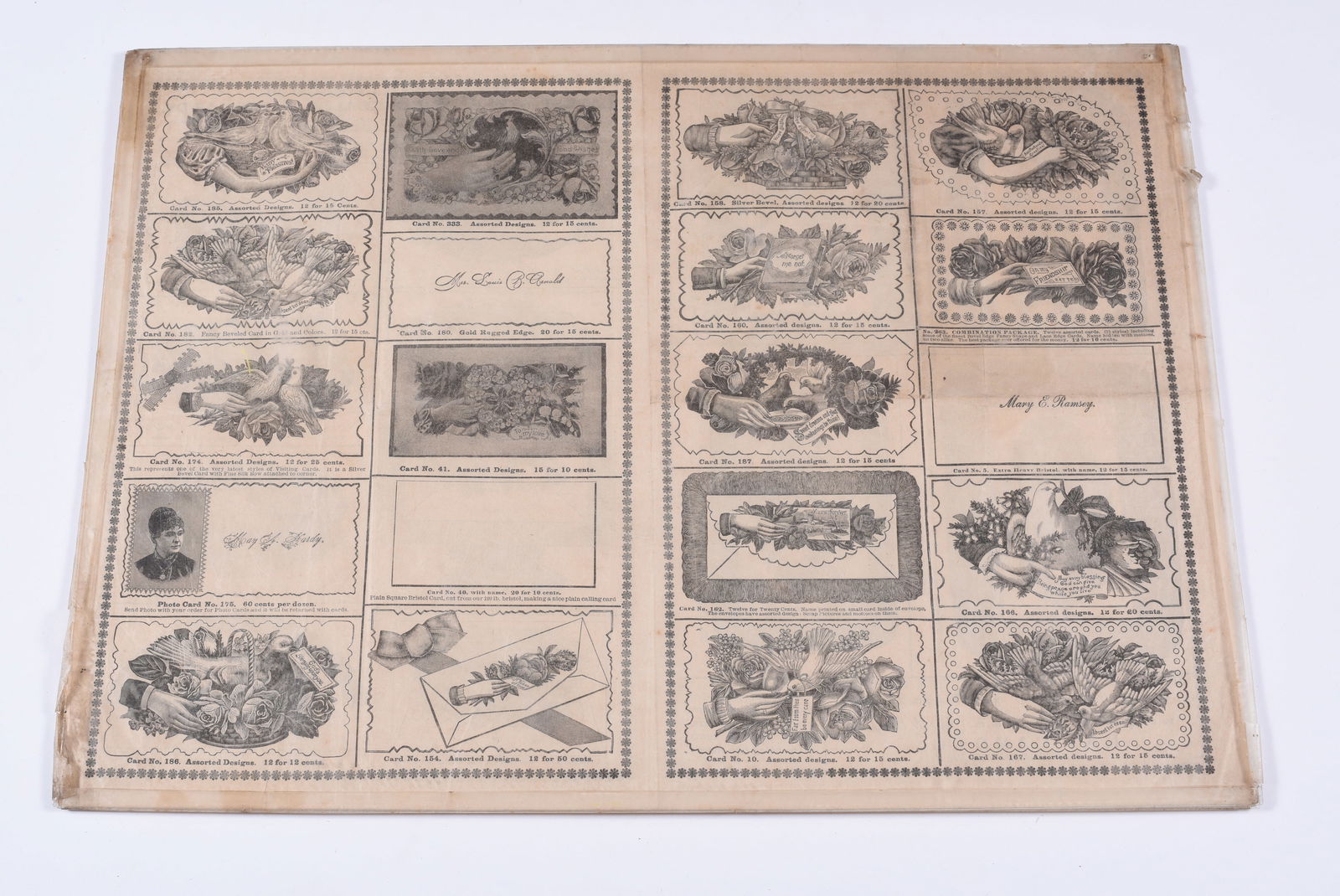 VICTORIAN CALLING CARD SAMPLER PAGE (1 of 1)