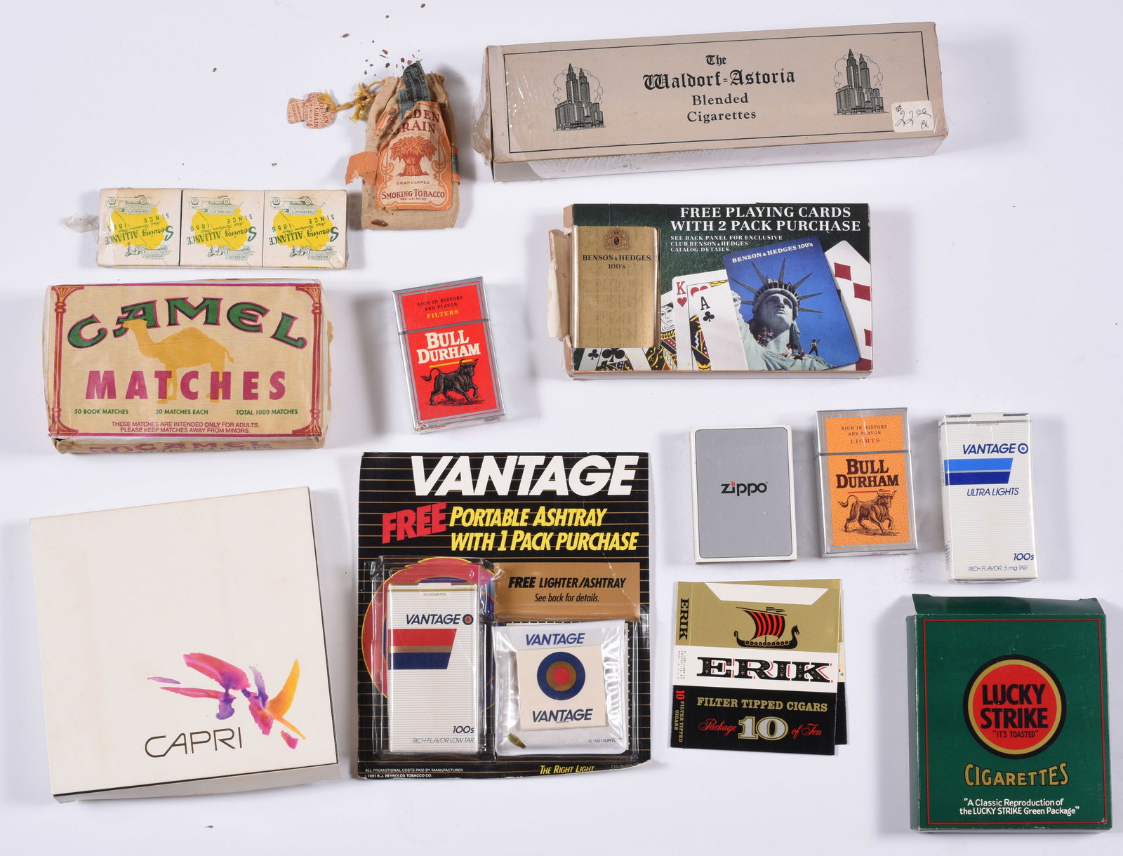 MISC. CIGARETTES COLLECTION LOT -EMPTY ZIPPO BOX (1 of 1)