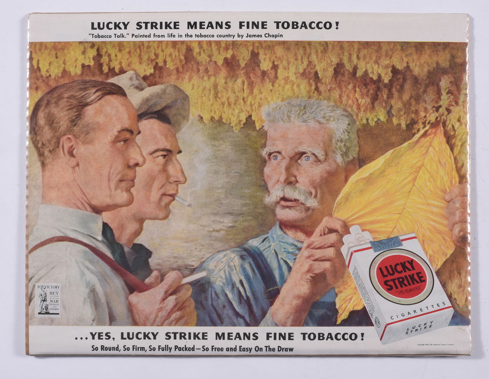 VINTAGE LUCKY STRIKE CIGARETTE ADVERTISING POSTER (1 of 1)