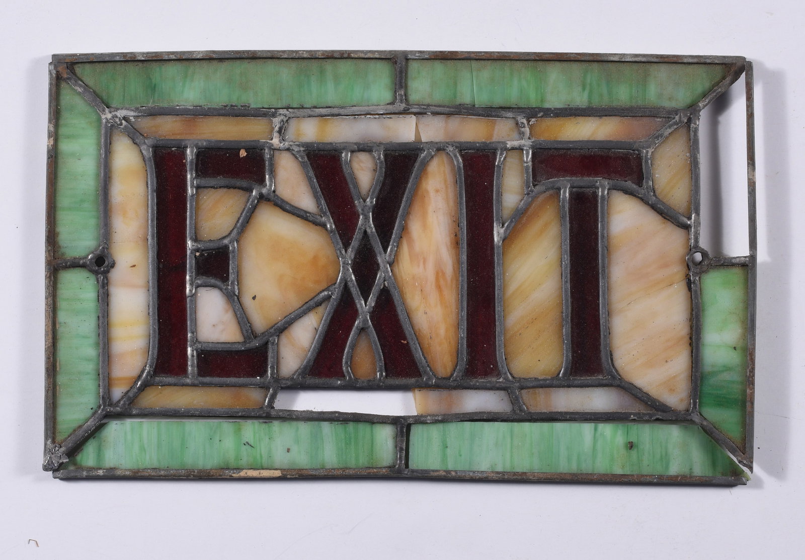 LEADED STAINED GLASS EXIT SIGN (1 of 1)