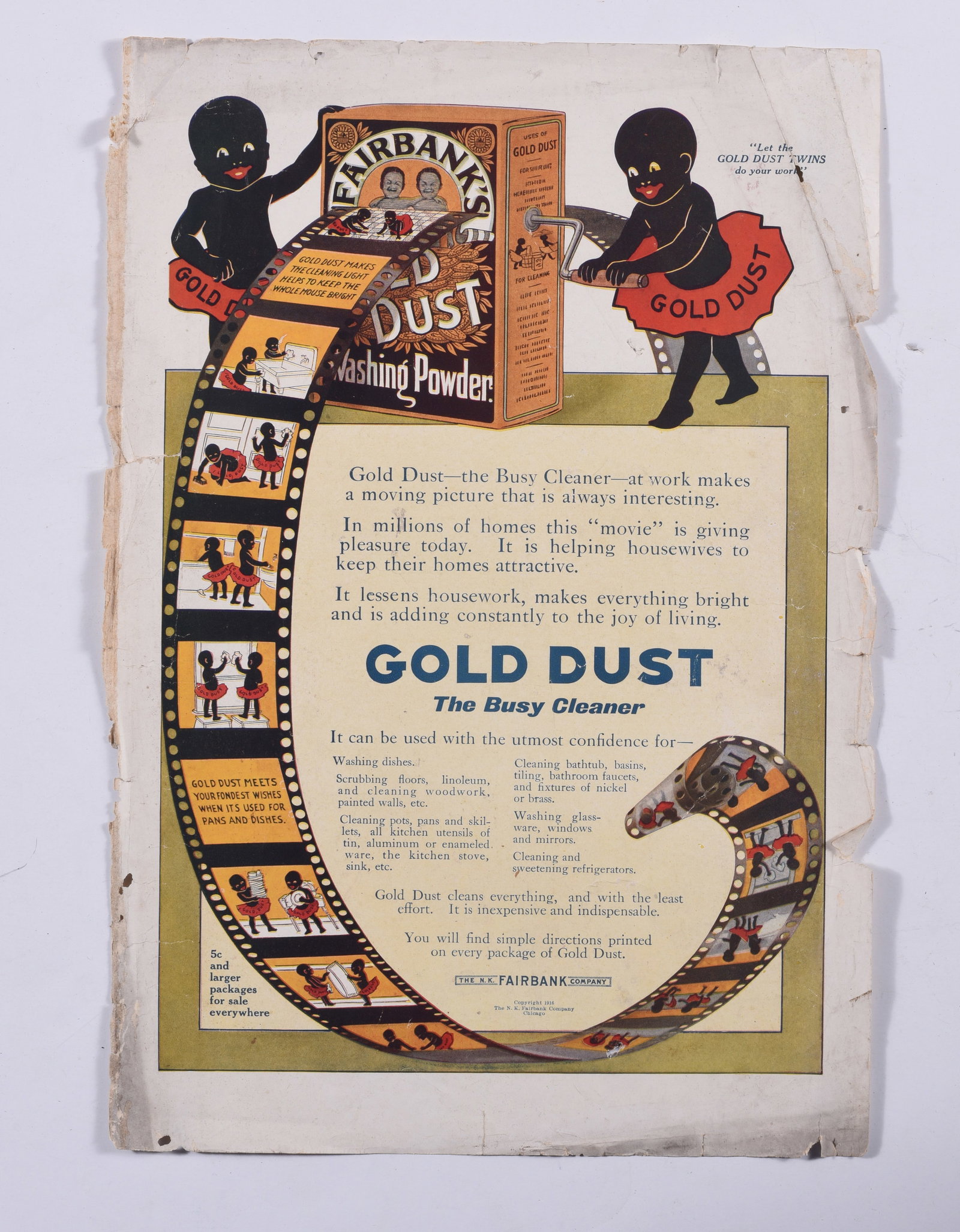 AFRICAN AMERICAN GOLD DUST WASHING POWDER ADVERTISMENT: all items are sold as is. We will combine shipping on multiple lots. If you see it in the picture that’s what your buying. Look at the pictures good no refunds all sales are final.