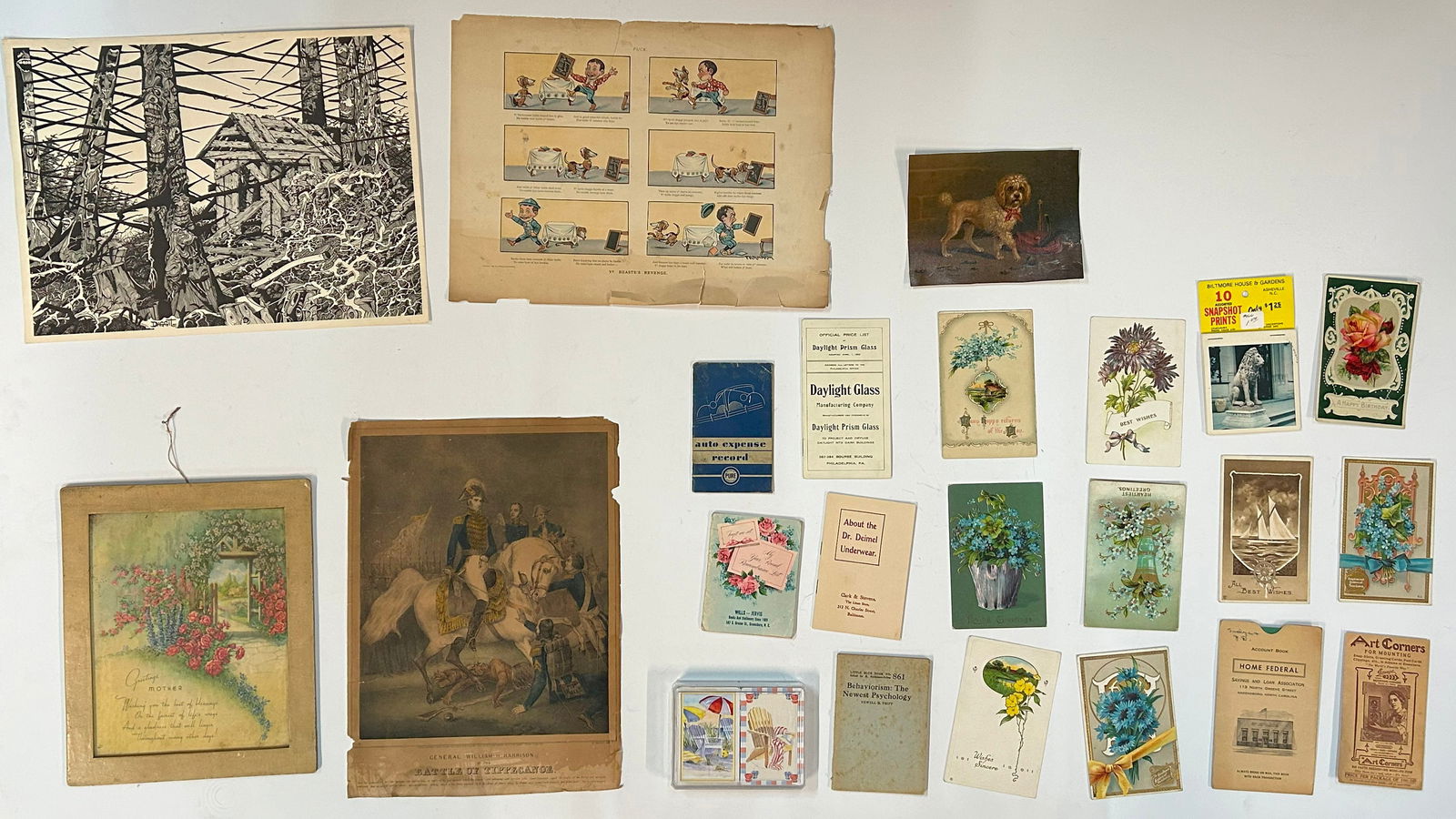 VINTAGE ART, POSTCARDS, ADVERTISING ETC: all items are sold as is. We will combine shipping on multiple lots. If you see it in the picture that’s what your buying. Look at the pictures good no refunds all sales are final.