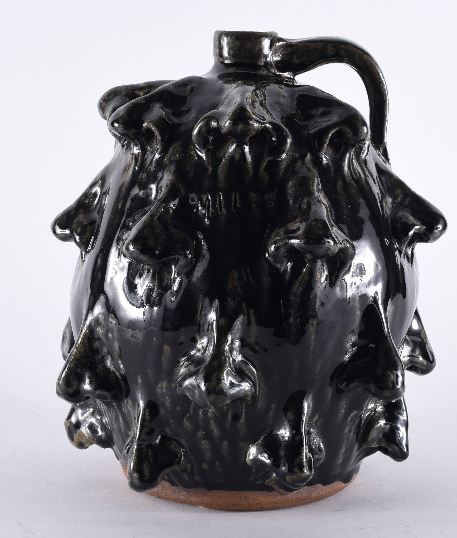 Clete Meaders Mother In Law Nose Jug: 11"H - alkaline glaze, mother knows… signed.