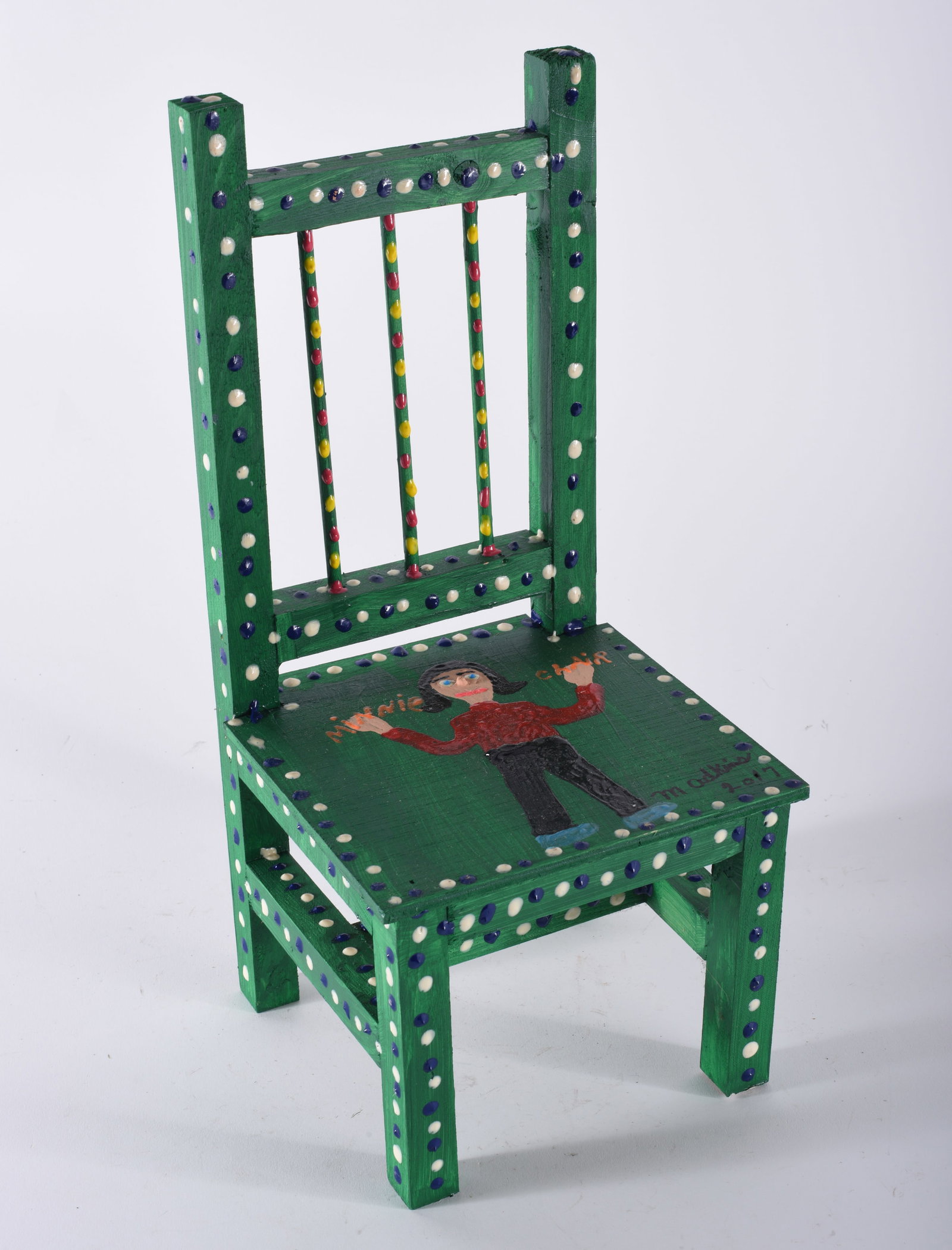 Minnie Adkins (b. 1934 - ): 13" x 6" - constructed wood and paint. From the Larry Hackley collection