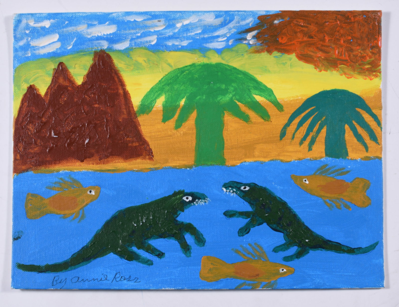 Annie Ross: Paint on artist board, 12" x 9" signed lower left