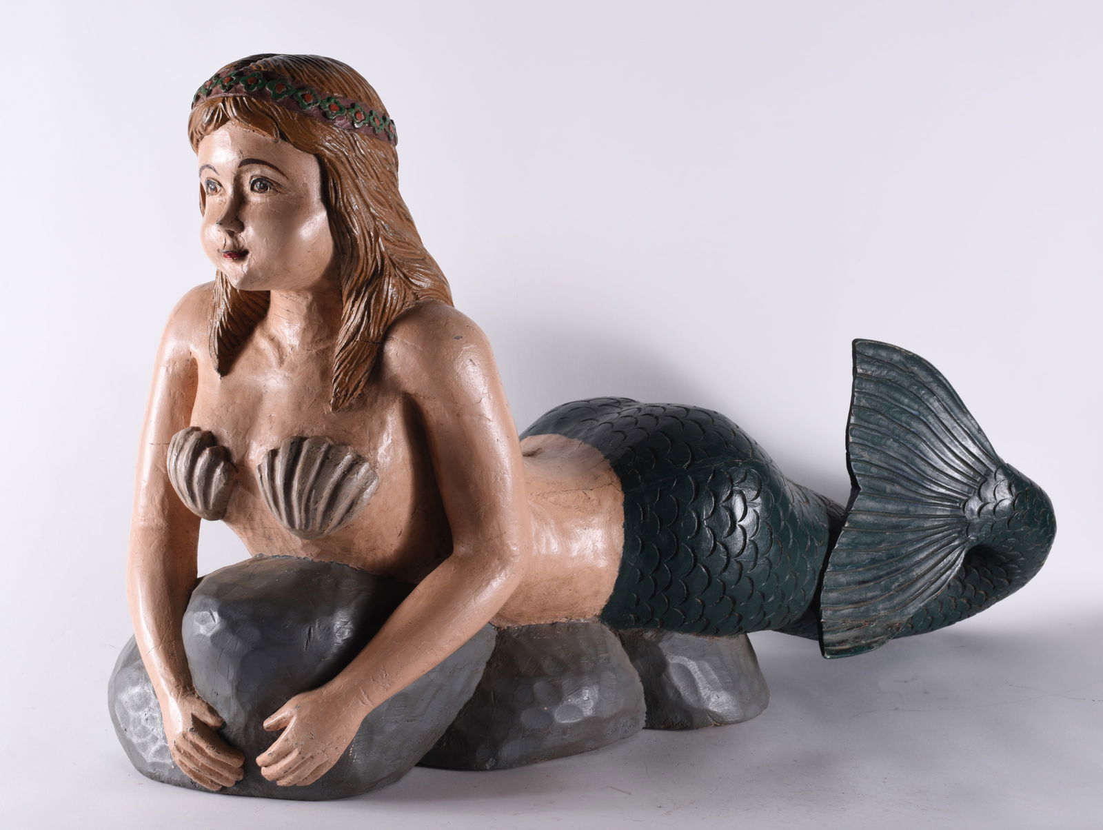 Folk Art Carved Mermaid (1 of 4)