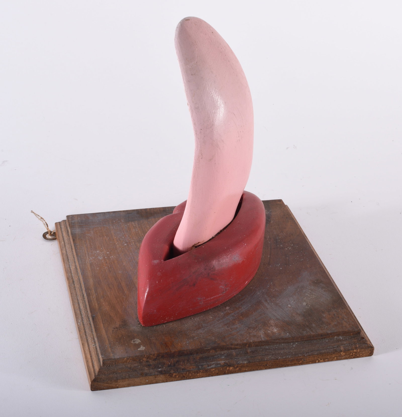 Wall Hanging Lips: carved wood, from the collection of Larry Hackley. 8.5"H