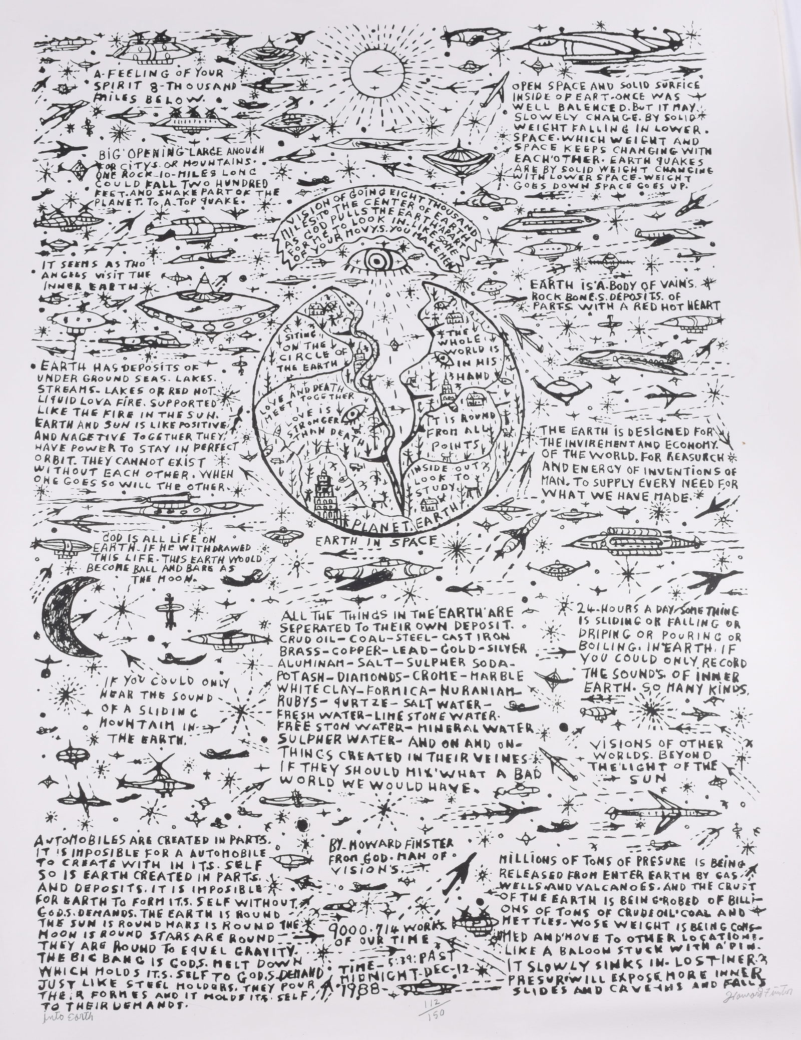 Howard Finster Pencil Signed Print (1 of 2)