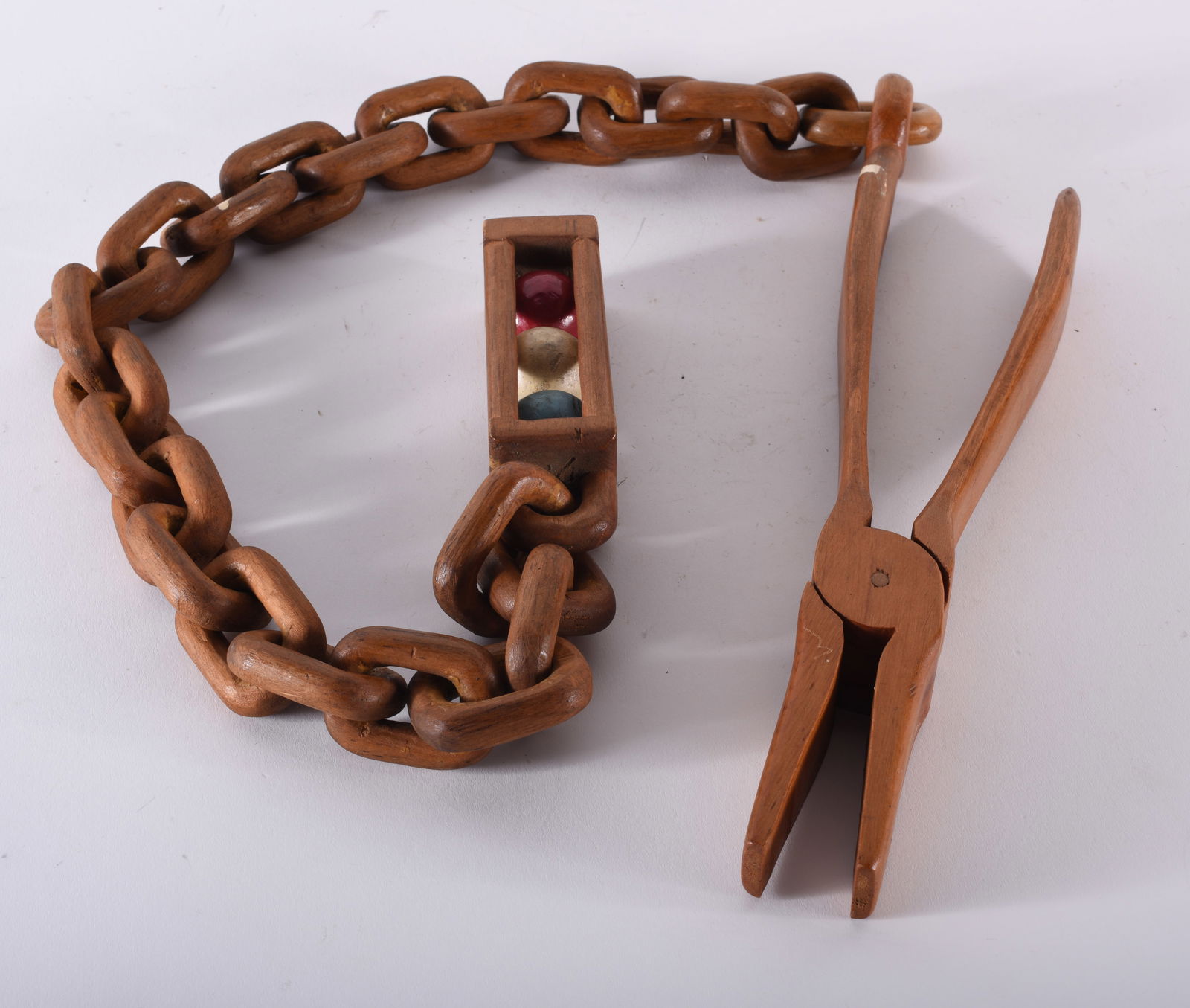 Folk Art Carved Ball and Chain (1 of 2)