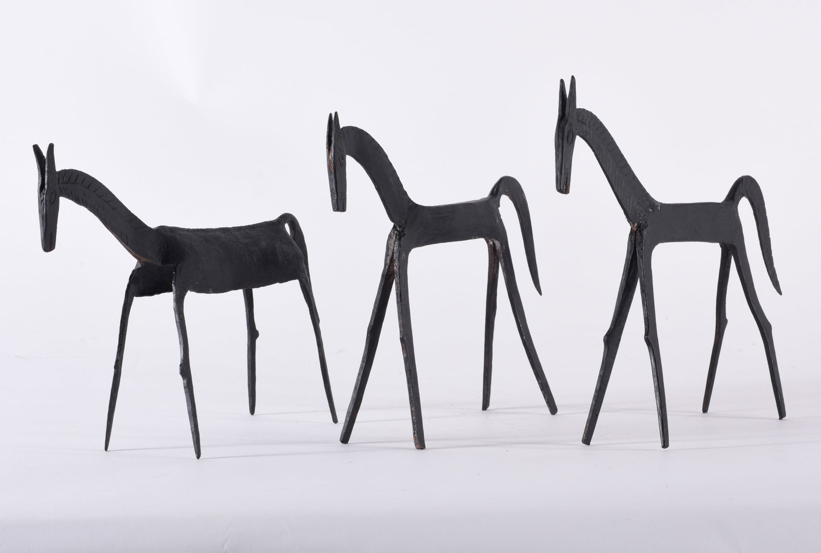 Folk Metal Horse: LARGEST IS 9.25"L X 8.25"H - From the collection of Larry Hackley