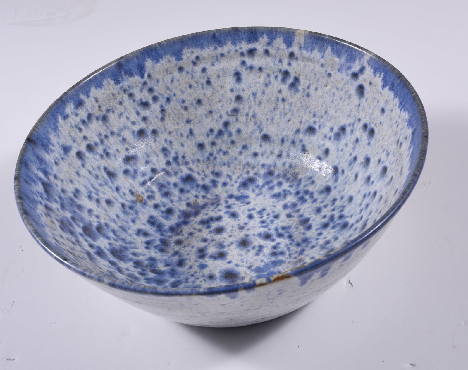 Cole Pottery Bowl: 5.25"H X 13"D - spatter decorated.