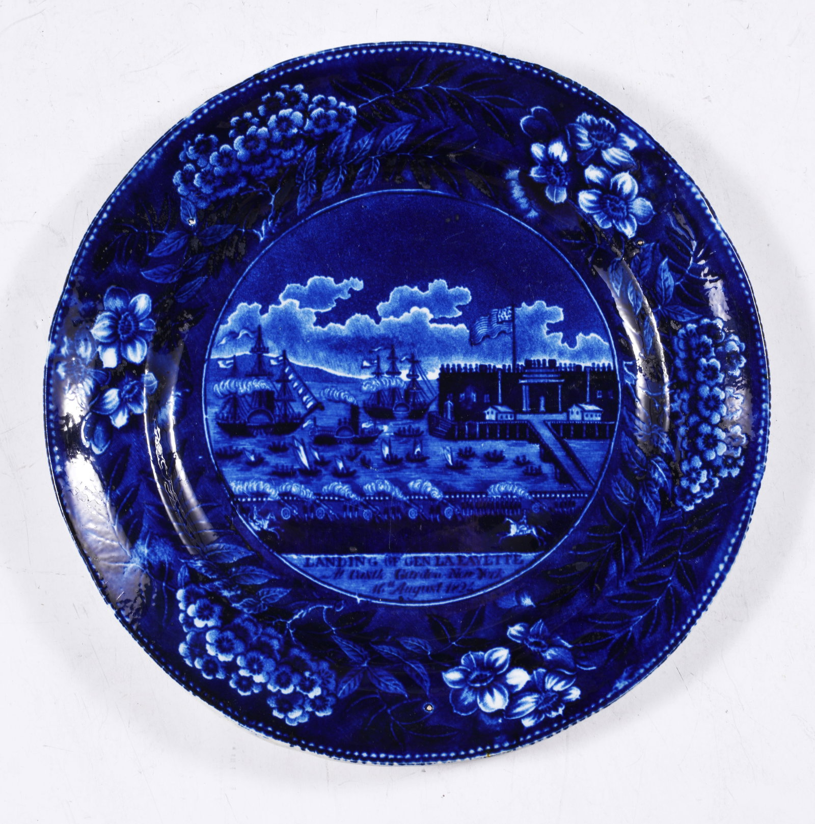 HISTORICAL BLUE STAFFORDSHIRE PLATE - (1 of 2)