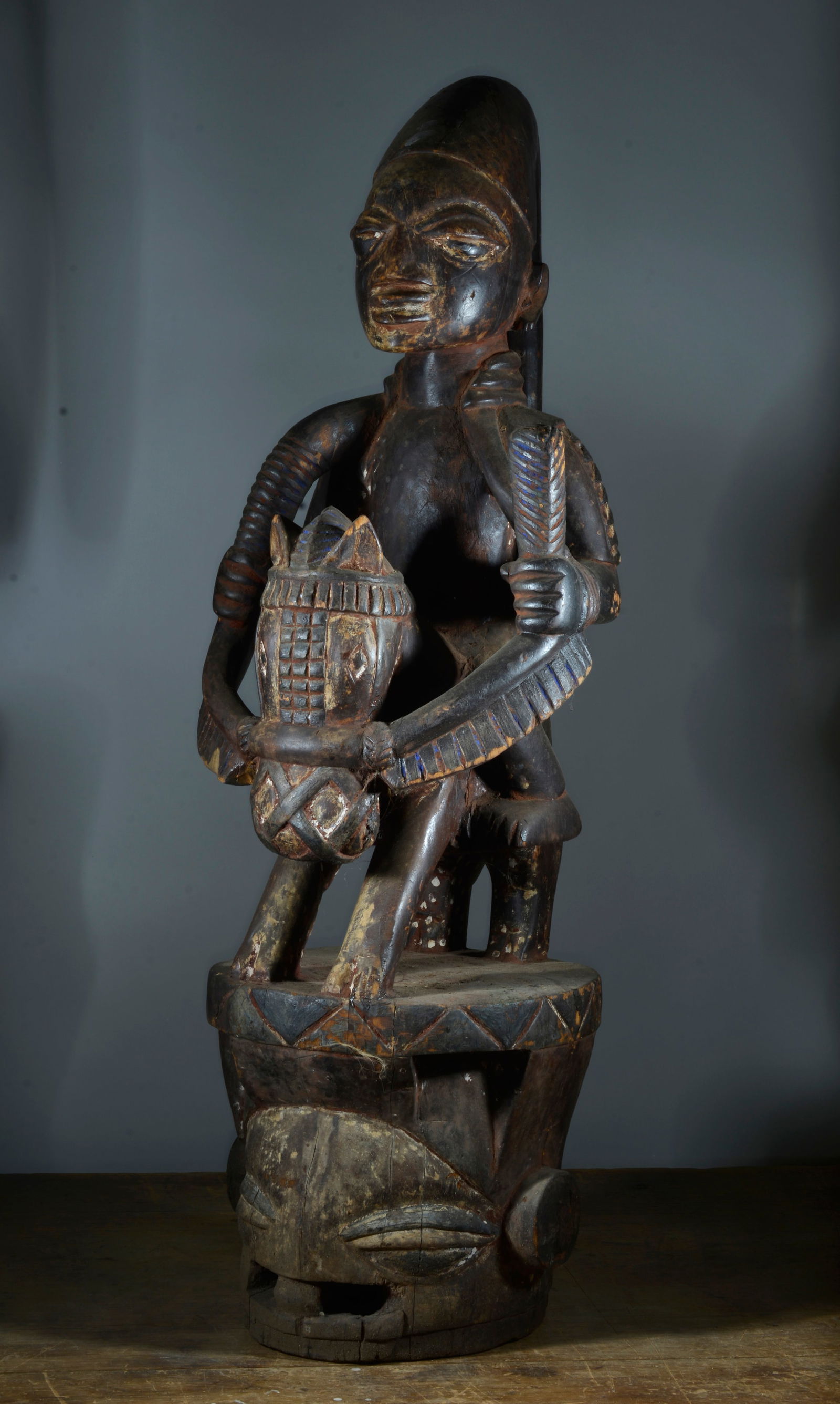 Yoruba Eshue Carved Figure on Horse (1 of 4)
