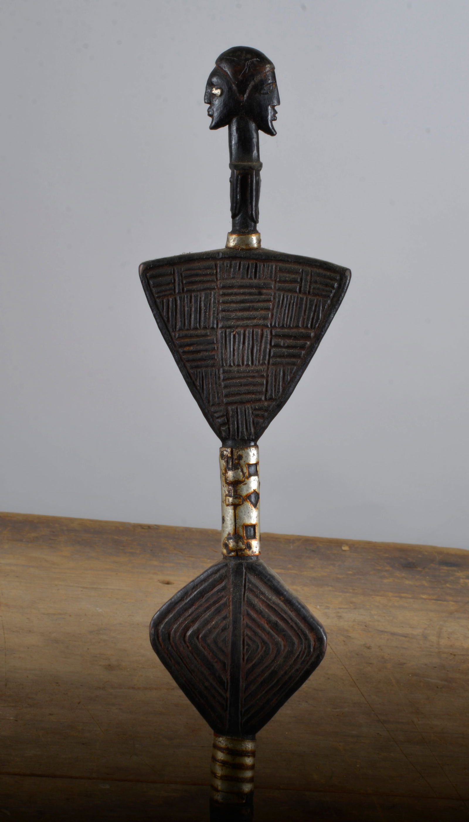 WOOD CARVED TRIBAL STAFF (1 of 4)