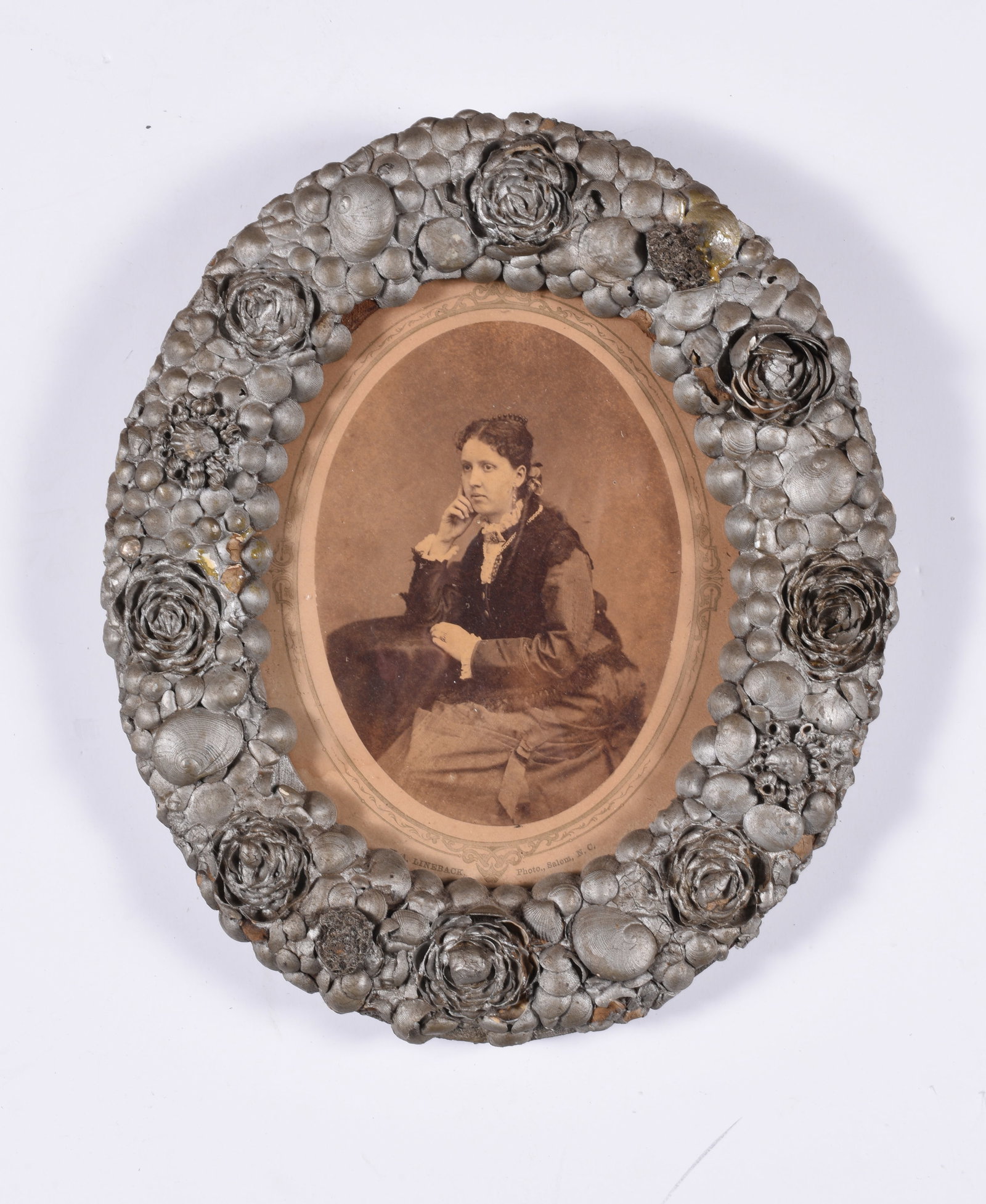 Folk Art Tramp Art Frame: ca. 1900 frame with paint. 11"