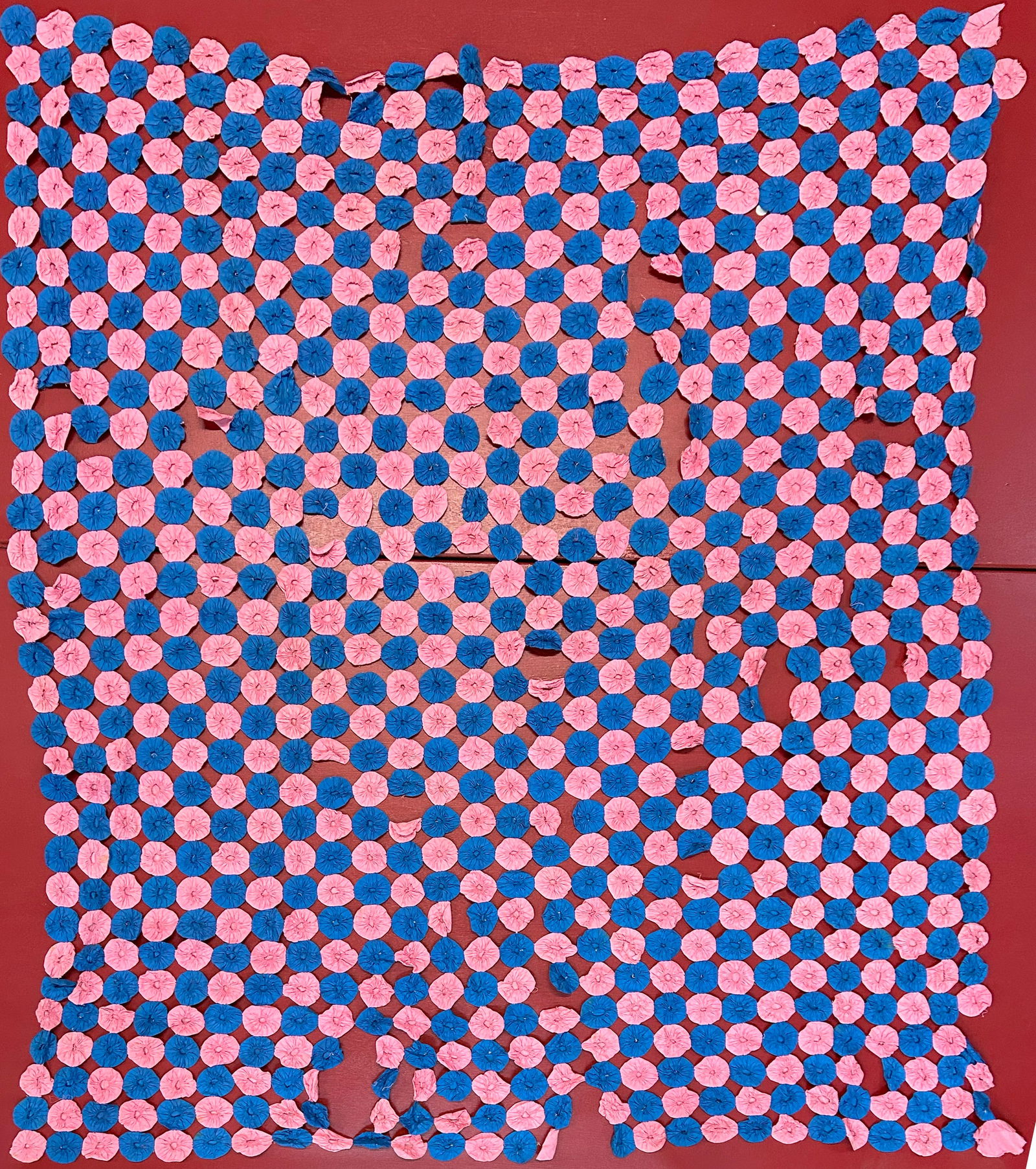 Gertrude Martin African American Yo-Yo Quilt  64" x 78" (1 of 5)