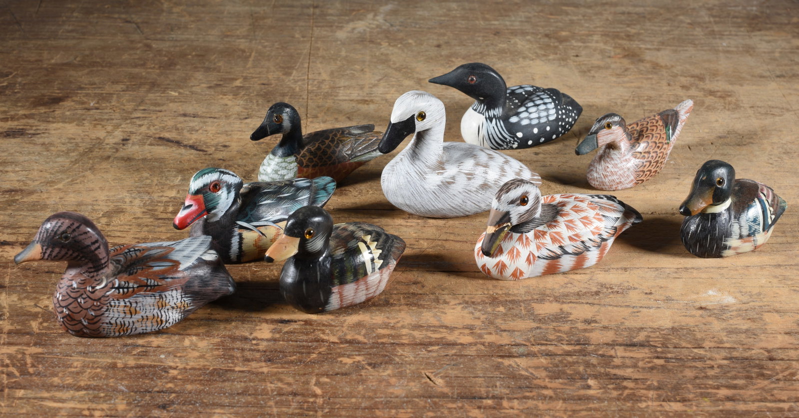 Carved Minaiture Ducks: Avg. length 2.75" items are estate condition, they have been collected over the last 40 years and are now coming out to be sold again. See photos for details.