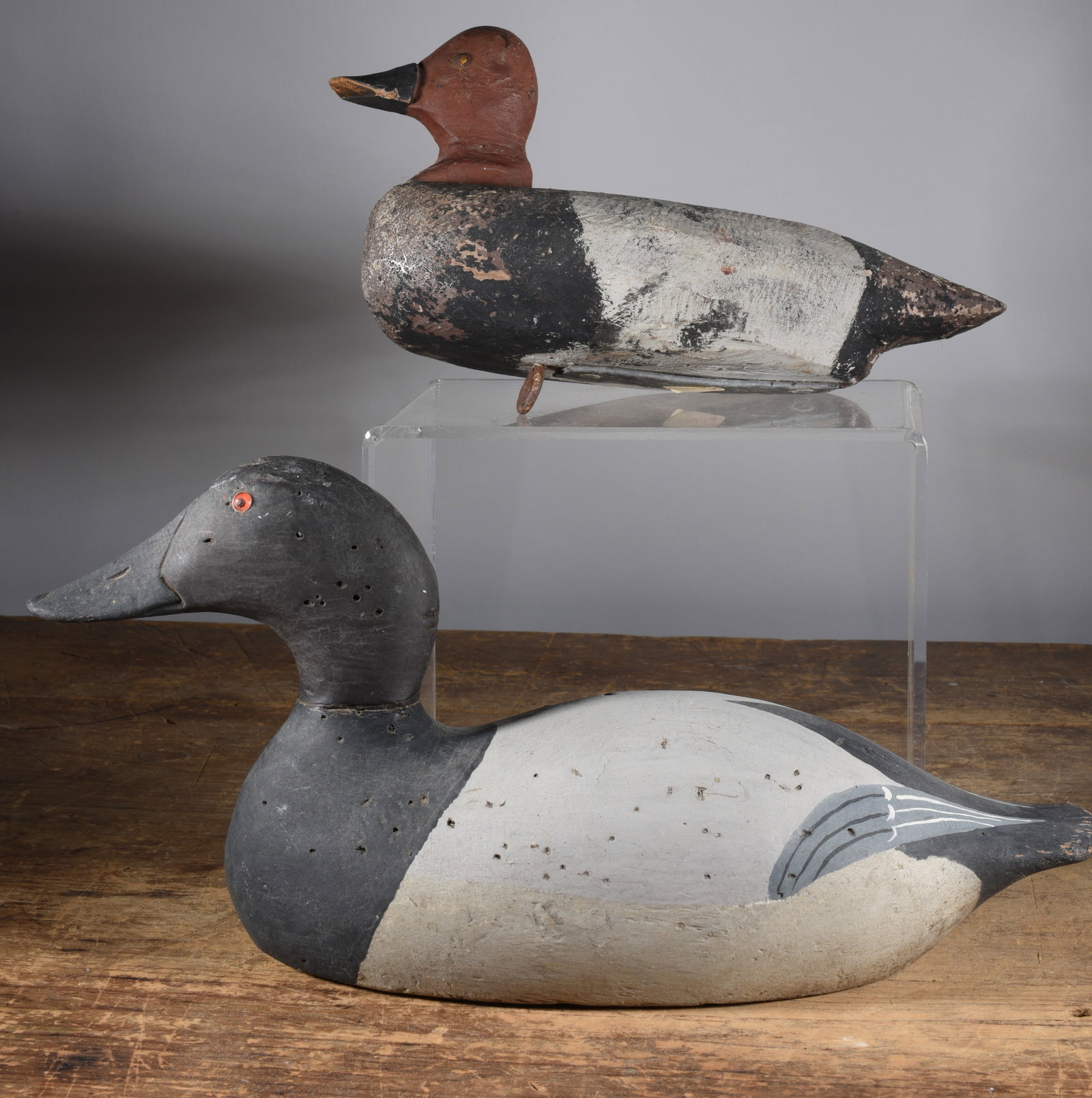 Old Working Decoys (2): items are estate condition, they have been collected over the last 40 years and are now coming out to be sold again. See photos for details.