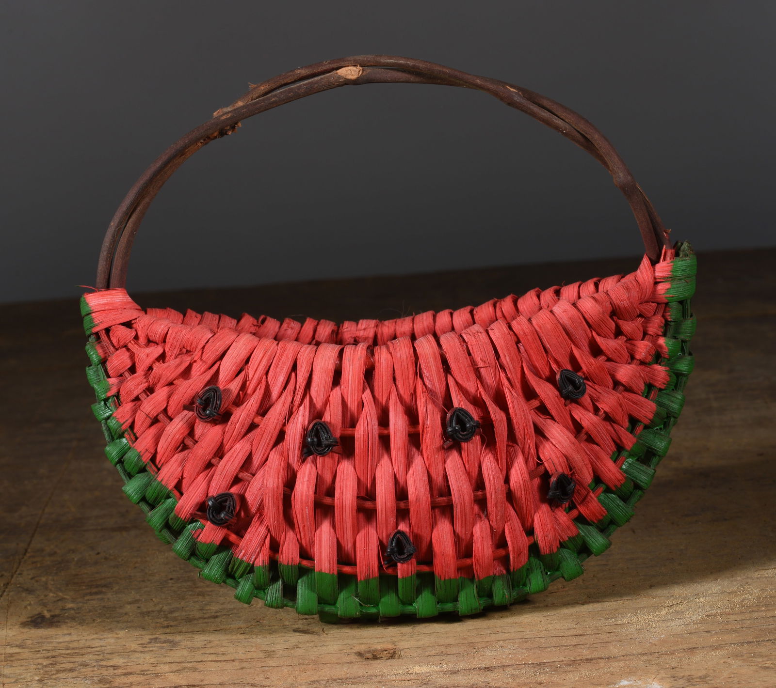 Watermelon Painted Oak Split Basket (1 of 3)