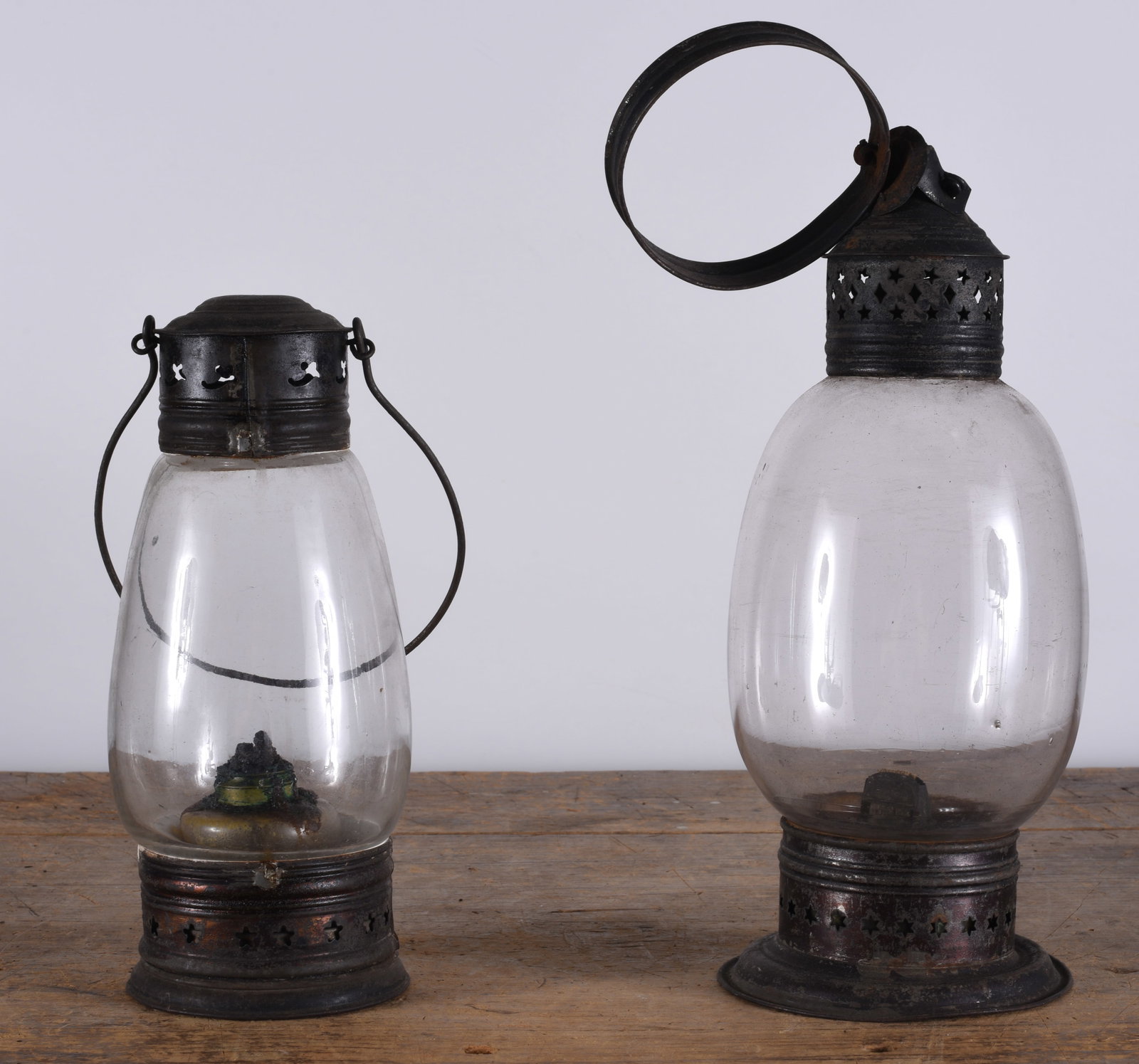 Whale Oil Lamps (2): early 19th century whale oil lamps.