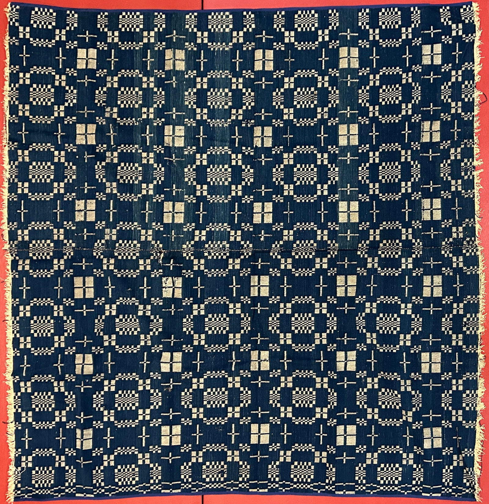 Antique Southern Coverlet 68" x 68" (1 of 2)