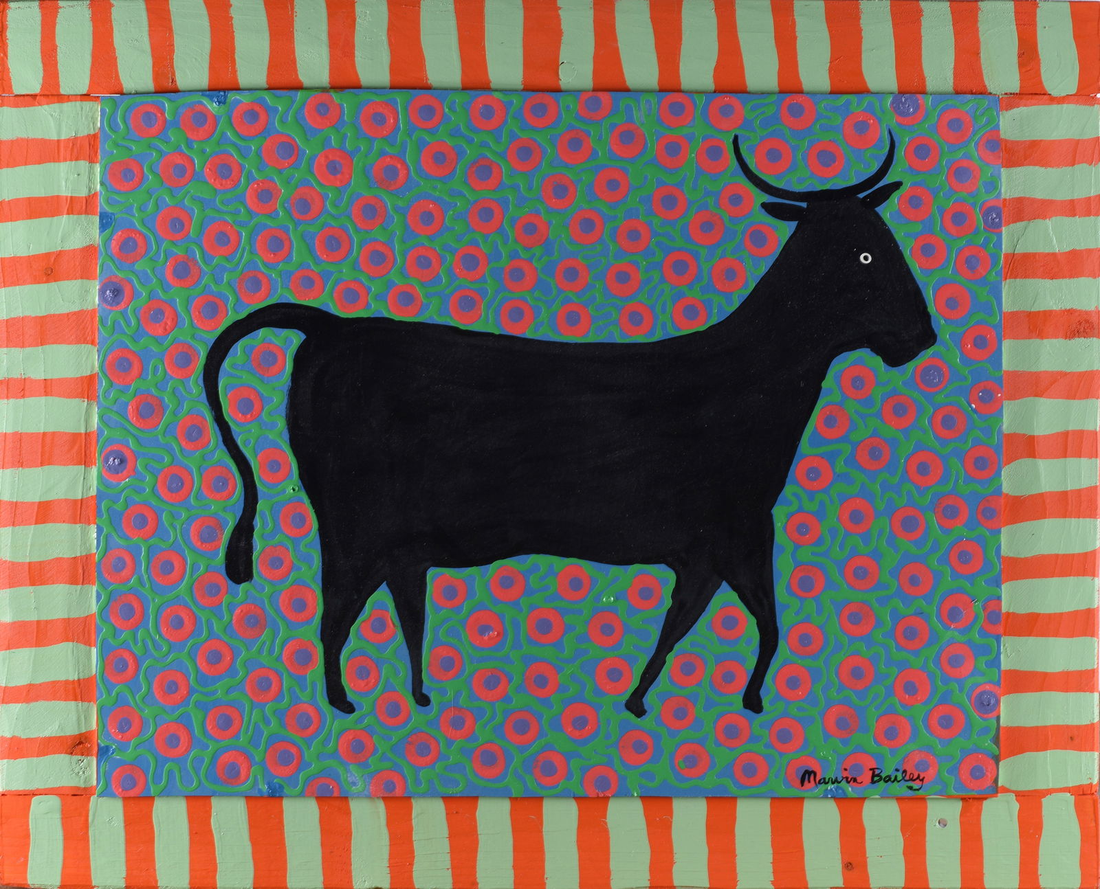 Marvin Bailey Folk Art Painting Cow (1 of 2)