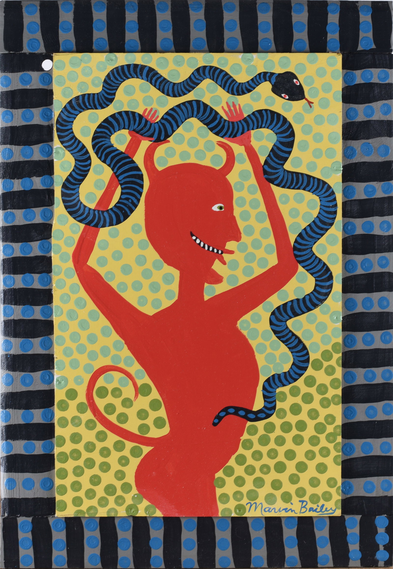 Marvin Bailey Folk Art Painting Devil Snake (1 of 2)