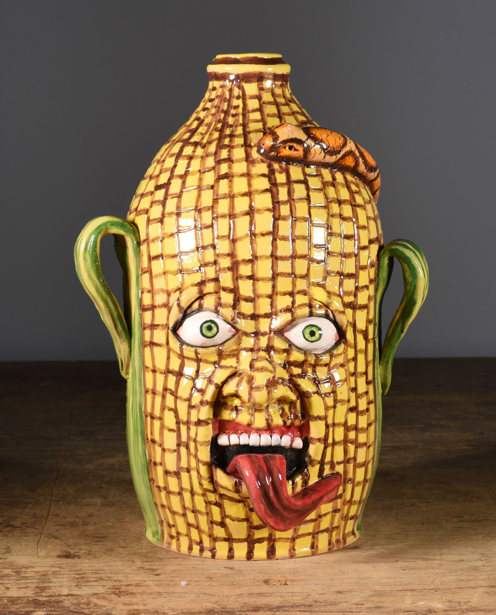 Stacy Lambert Corn Face Jug (1 of 4)