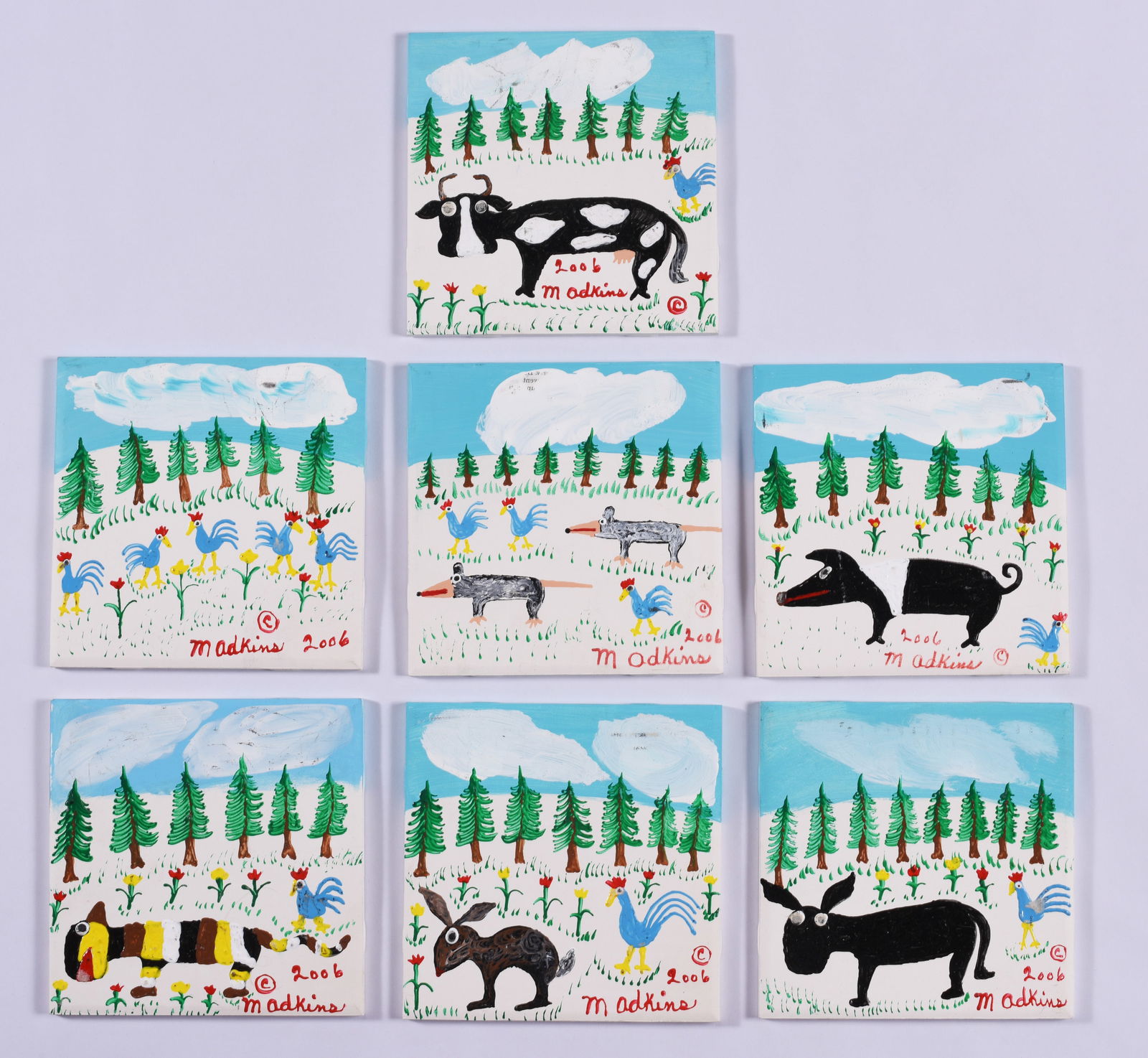 Minnie Adkins Painted Tile Group (1 of 3)
