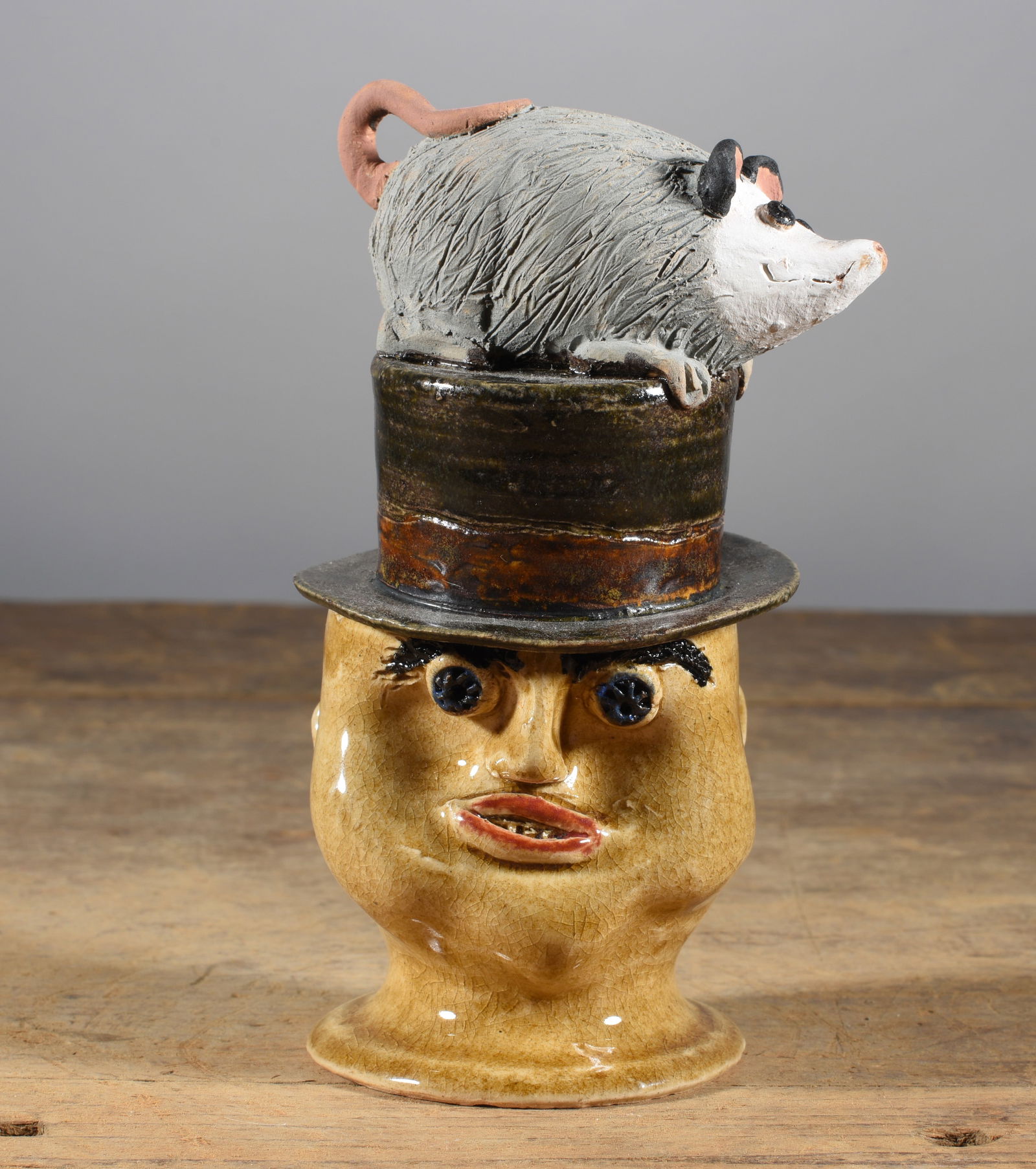 Rodney Leftwich Pottery Figural Face Jug (1 of 5)