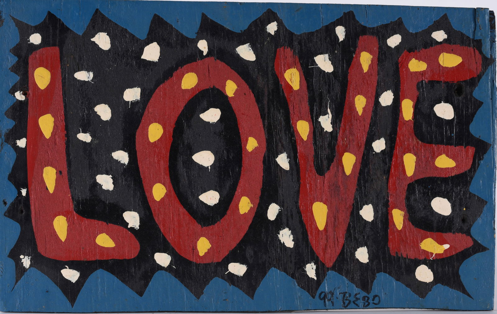 John Paul Danial "BEBO" Folk Art Sign (1 of 2)