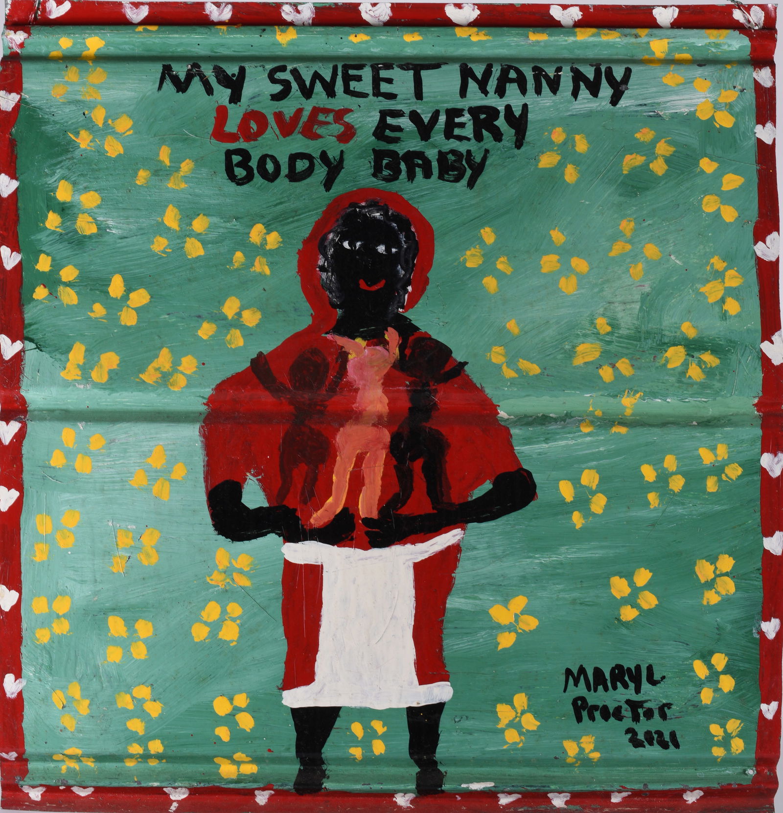 Mary Proctor Painting on Tin (1 of 2)