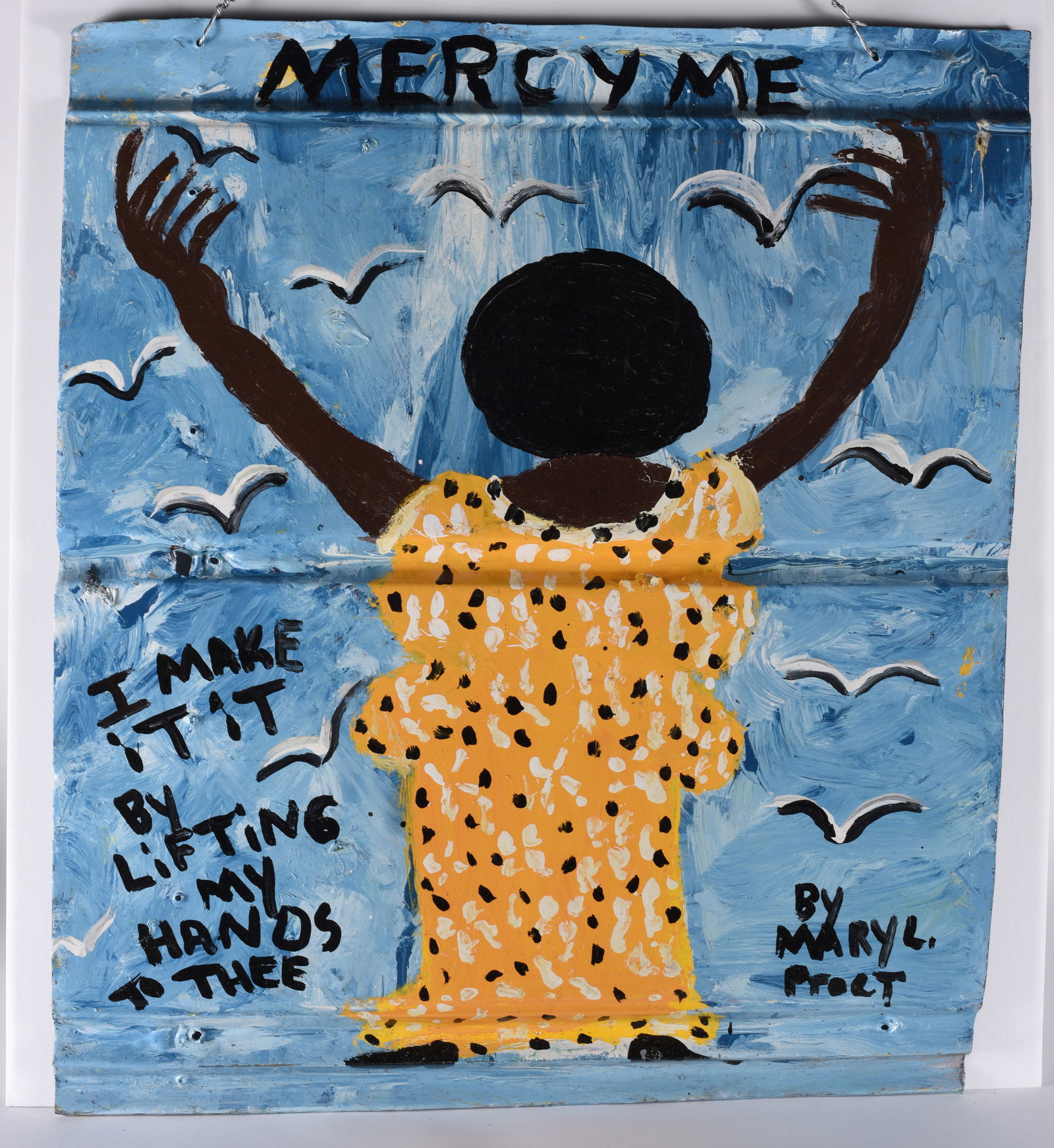 Mary Proctor Painting on Tin (1 of 2)