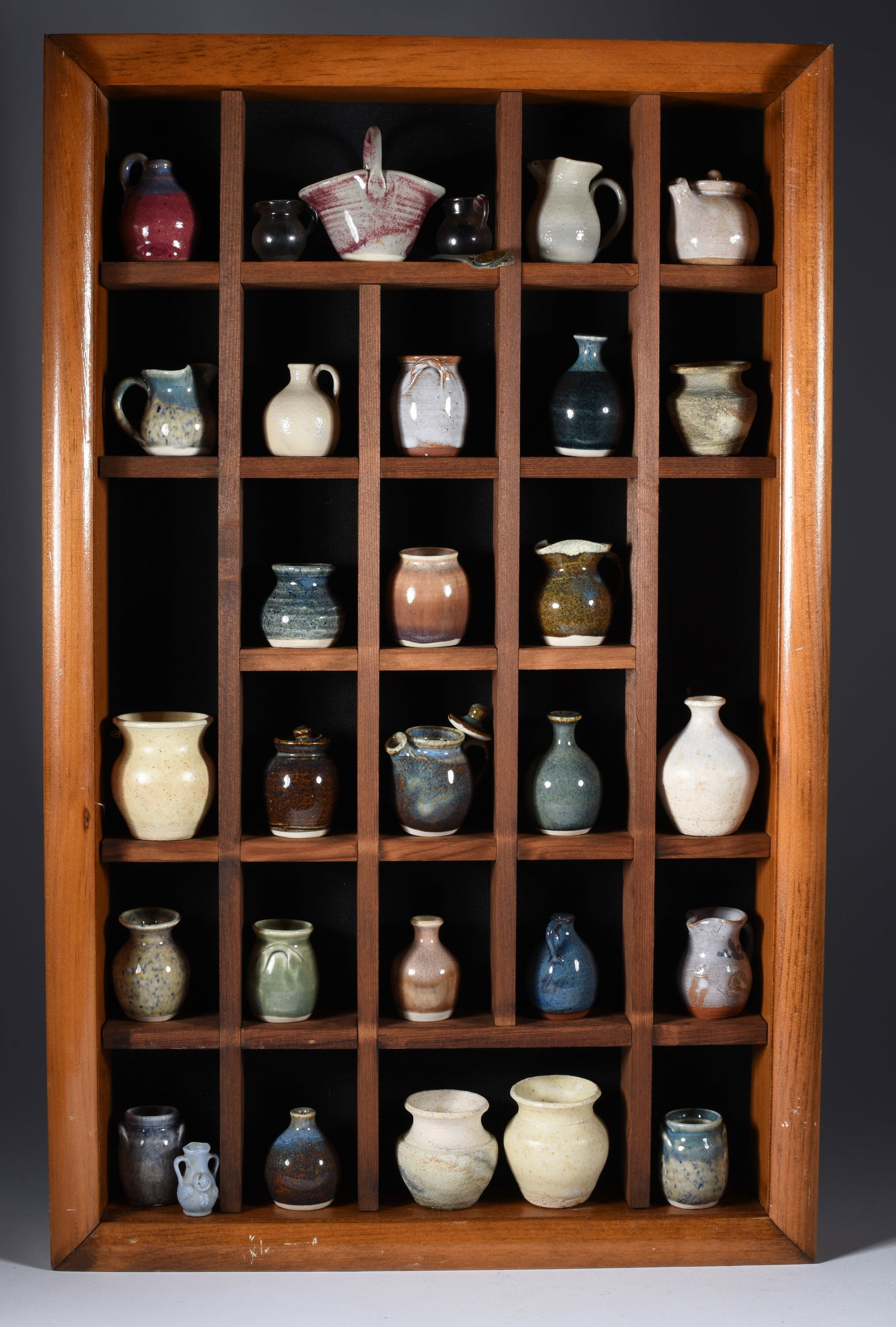 Collection of 27 NC Miniature Pottery with Case (1 of 5)