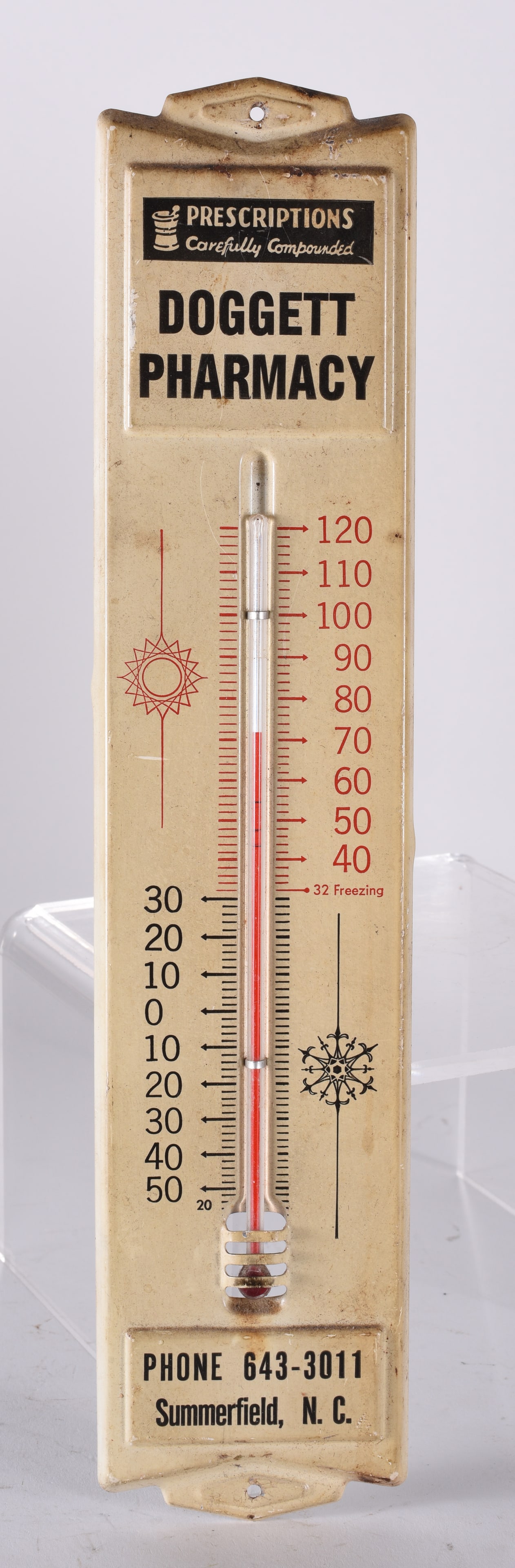 Antique Tin Summerfield NC Advertising Thermometer (1 of 3)
