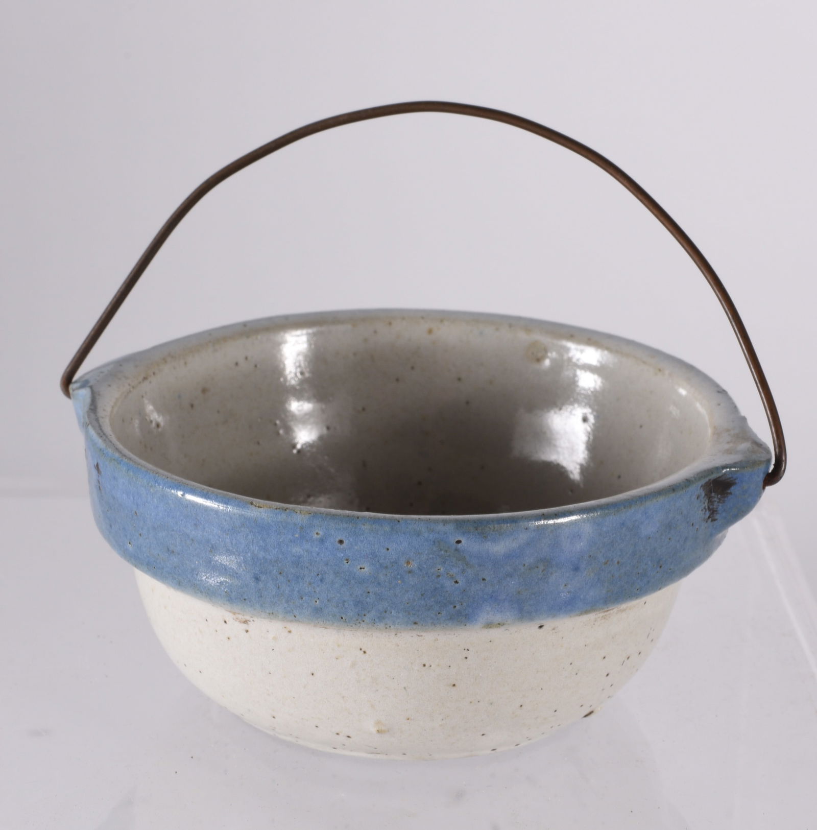 Miniature Blue Stoneware Bowl (1 of 3)
