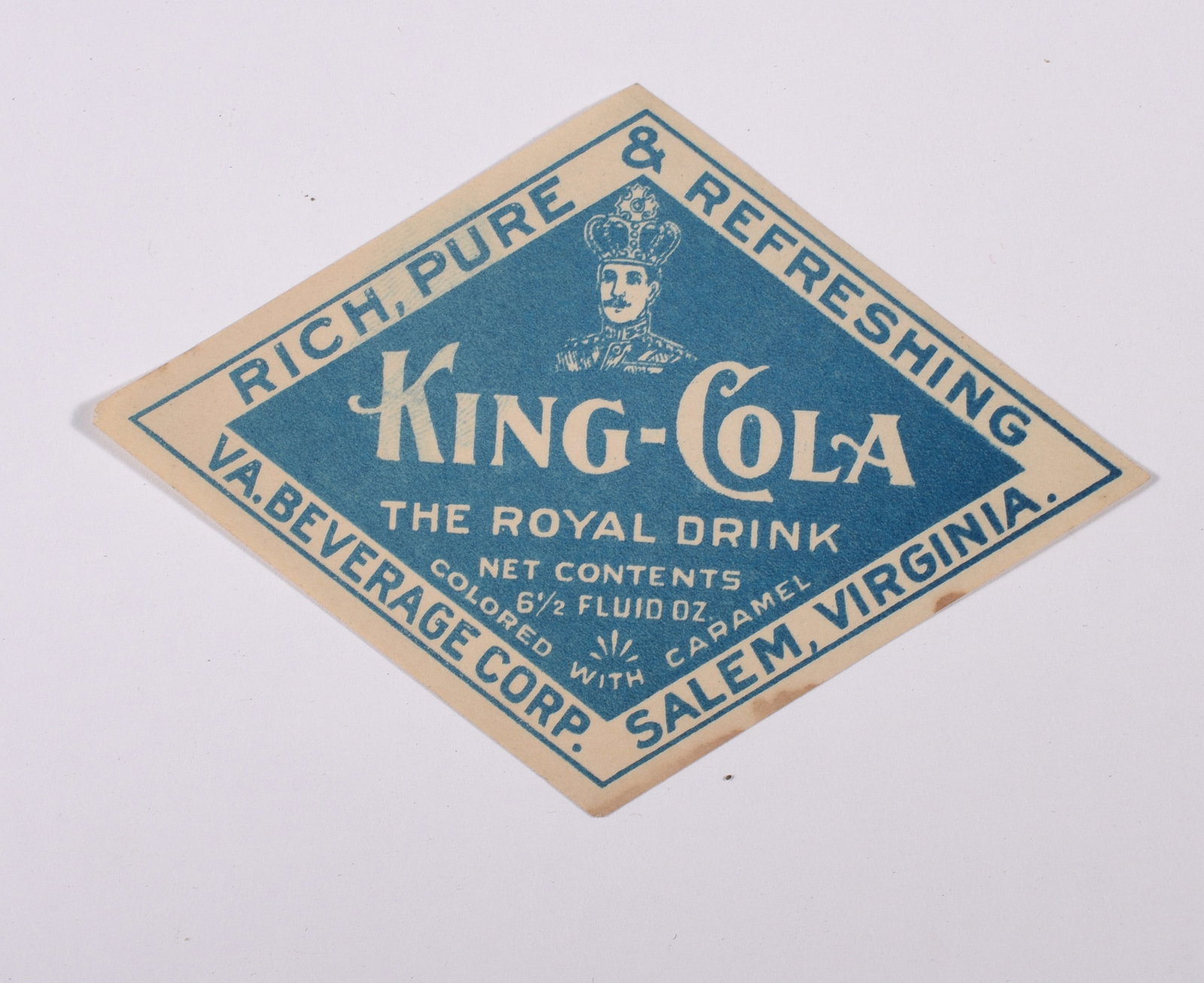 King Gola Label Salem VA New Old Stock: rare new old stock label. 4" x 3" These items are old and have ware, see photos for condition. All sales are final.