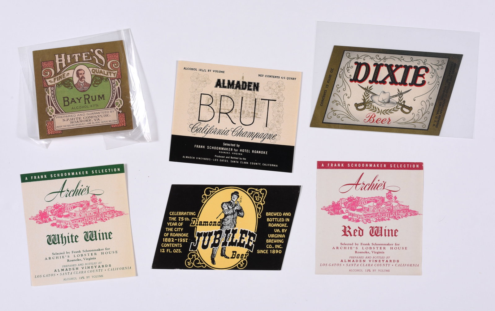 Advertising Label Group: avg. size 5" - These items are old and have ware, see photos for condition. All sales are final.