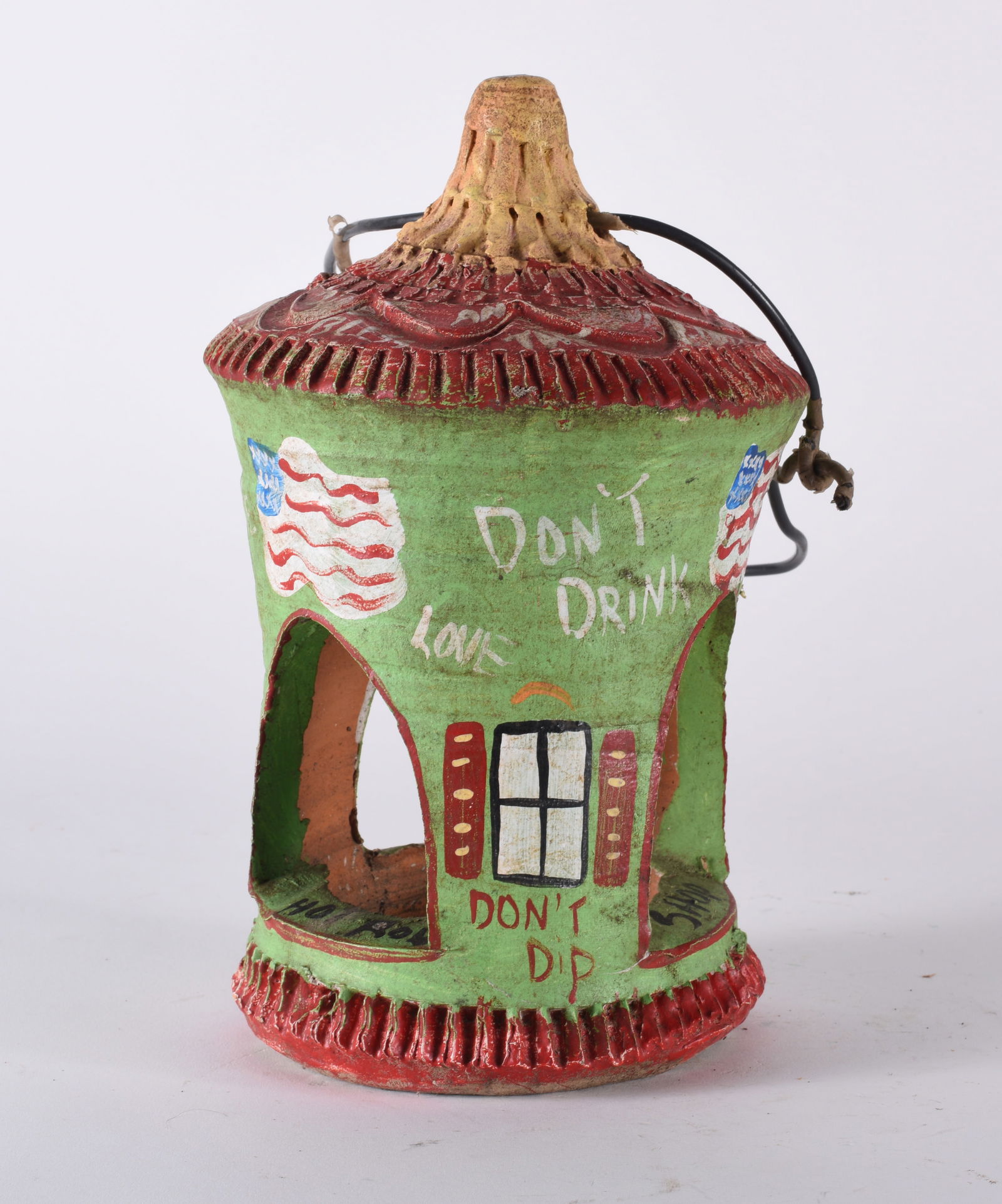 Benny Carter Painted Pottery Bird House (1 of 3)