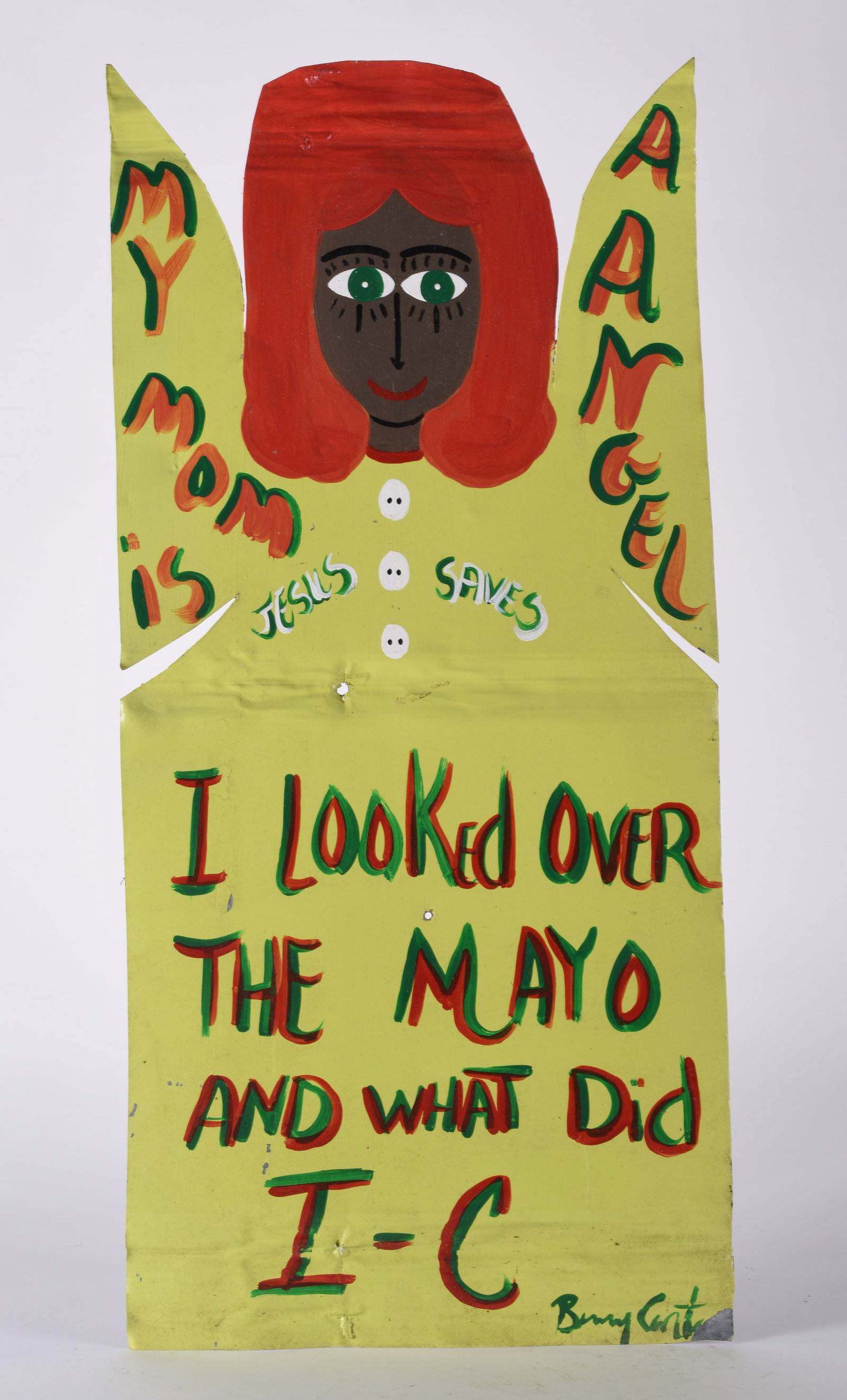 Benny Carter Cut out Tin: 12.5"x27.5" - cut out and painted by Benny Carter