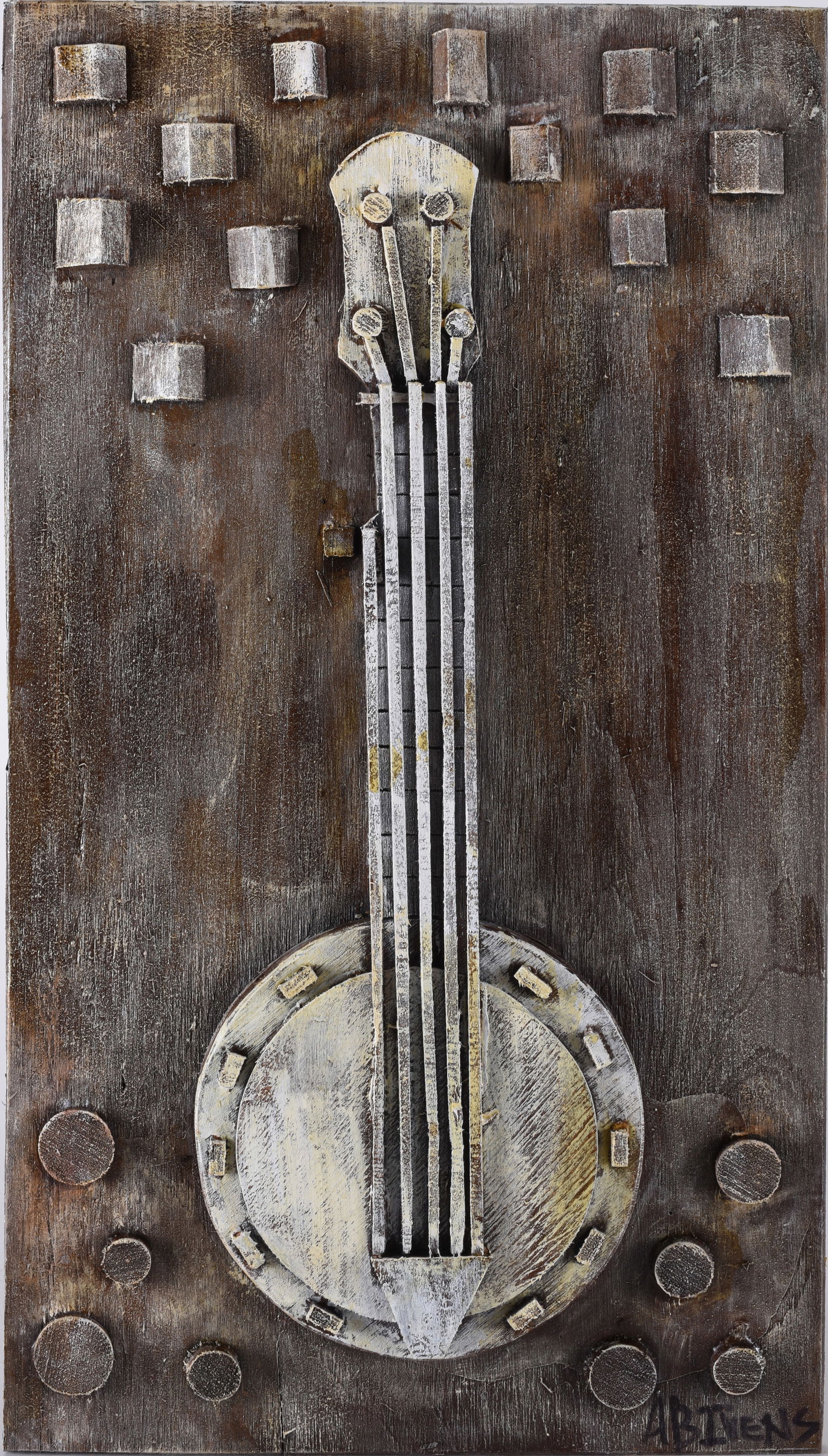 Ab The Flagman Banjo: 10"x18" - when Ab found out I picked a mean banjo, he made me a few banjos. Prior to the ones he made in Gibsonville… he had only made Guitars.