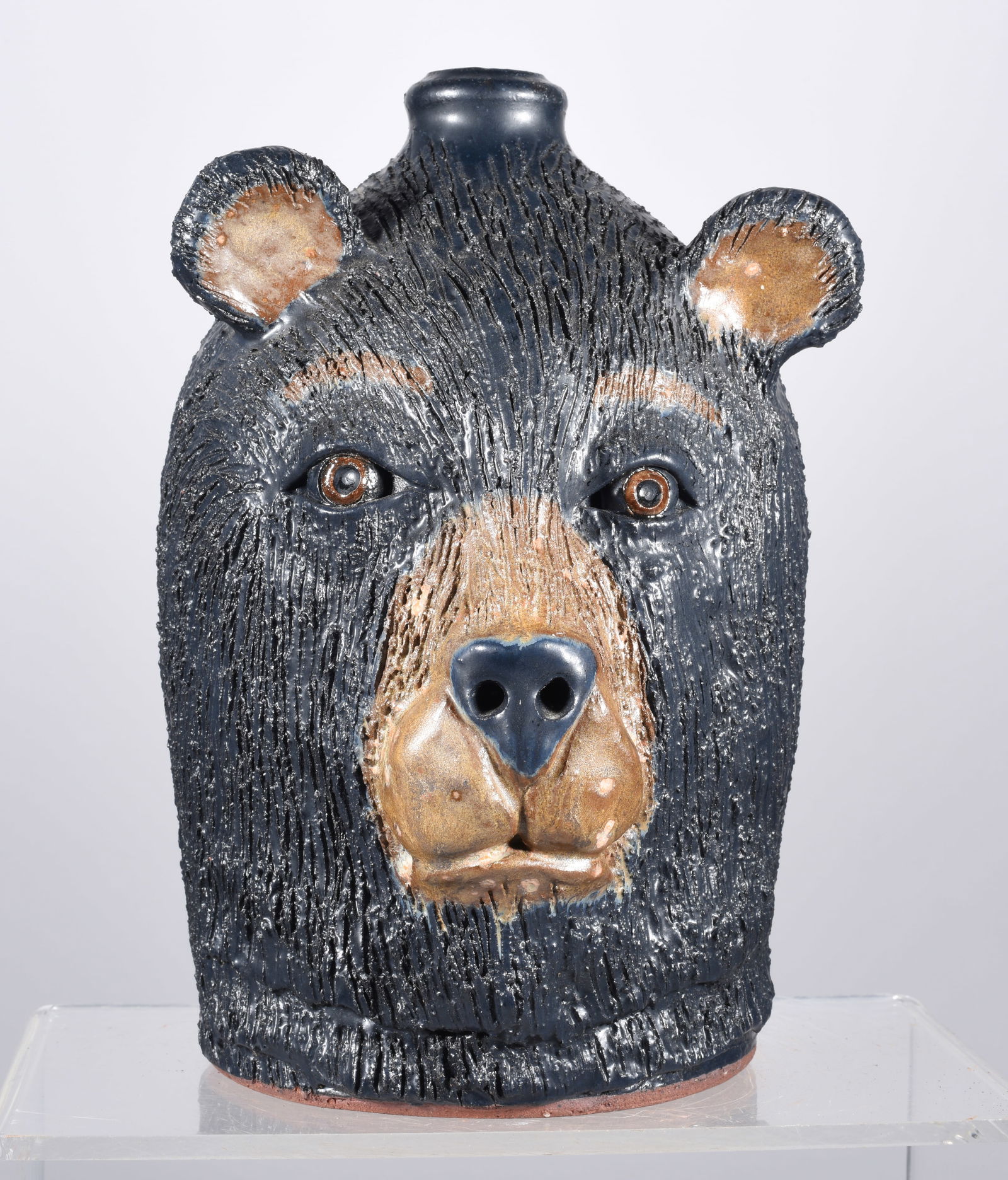 Lynn Walton Folk Pottery Bear Face Jug (1 of 6)