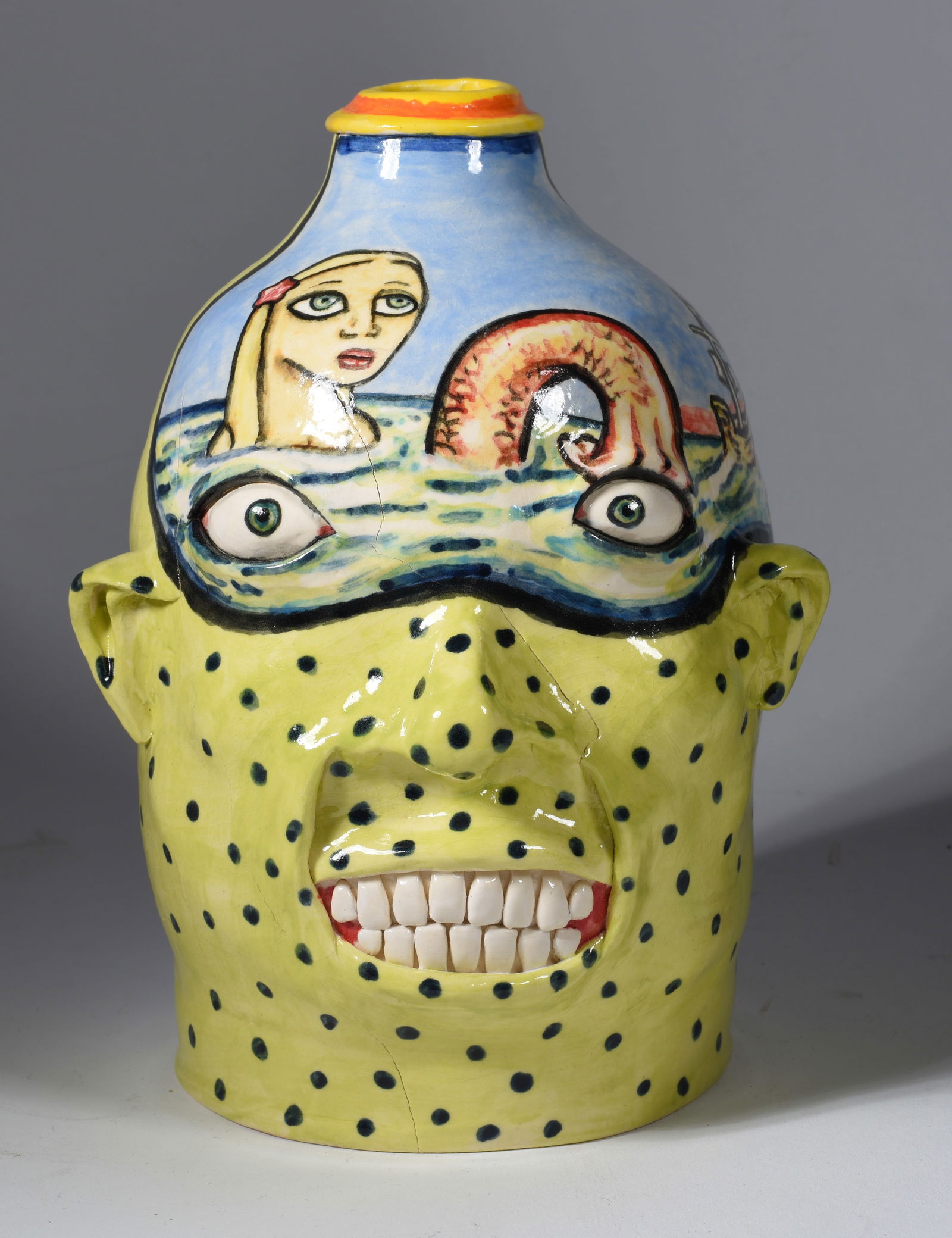 Stacy Lambert Folk Painted Face Jug (1 of 5)