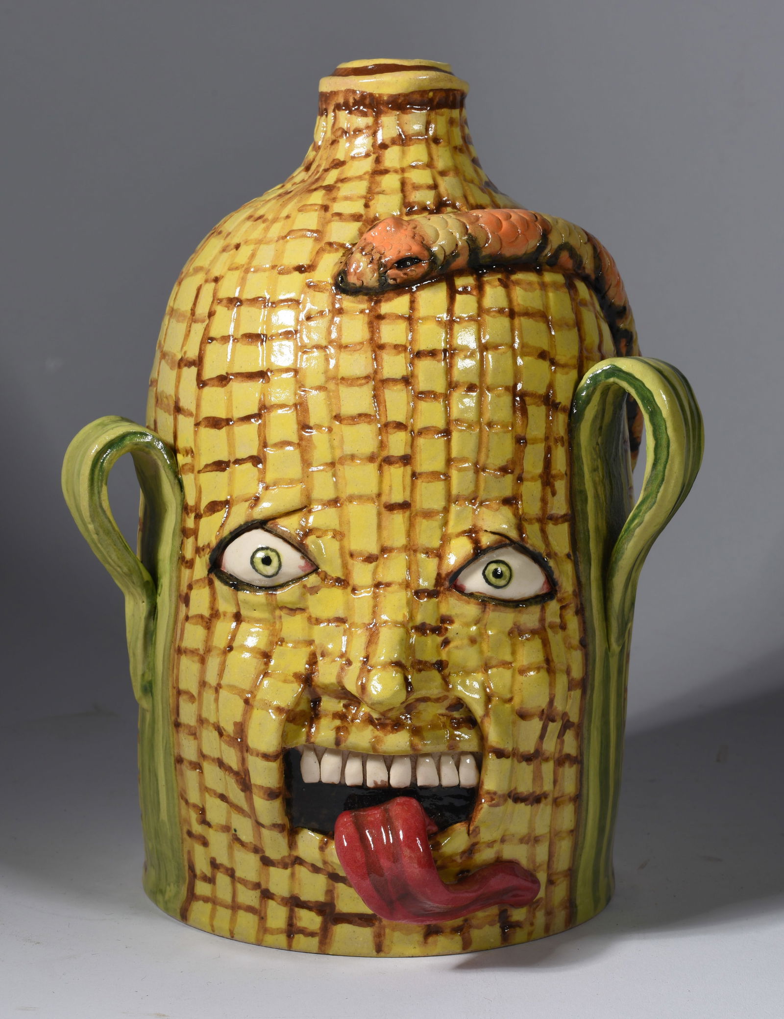 Stacy Lambert Corn Snake Face Jug (1 of 4)