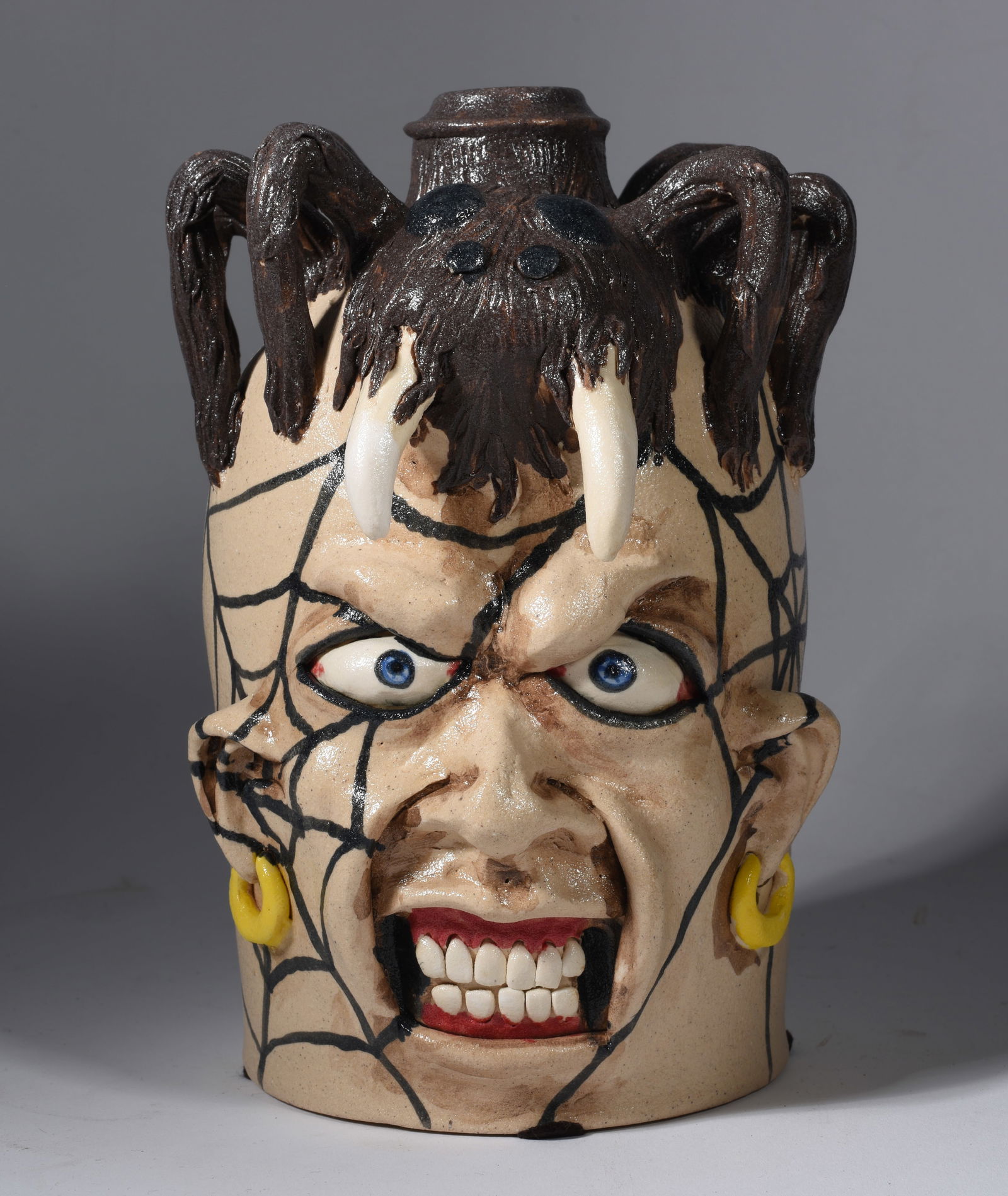Stacy Lambert Spider Face Jug (1 of 5)