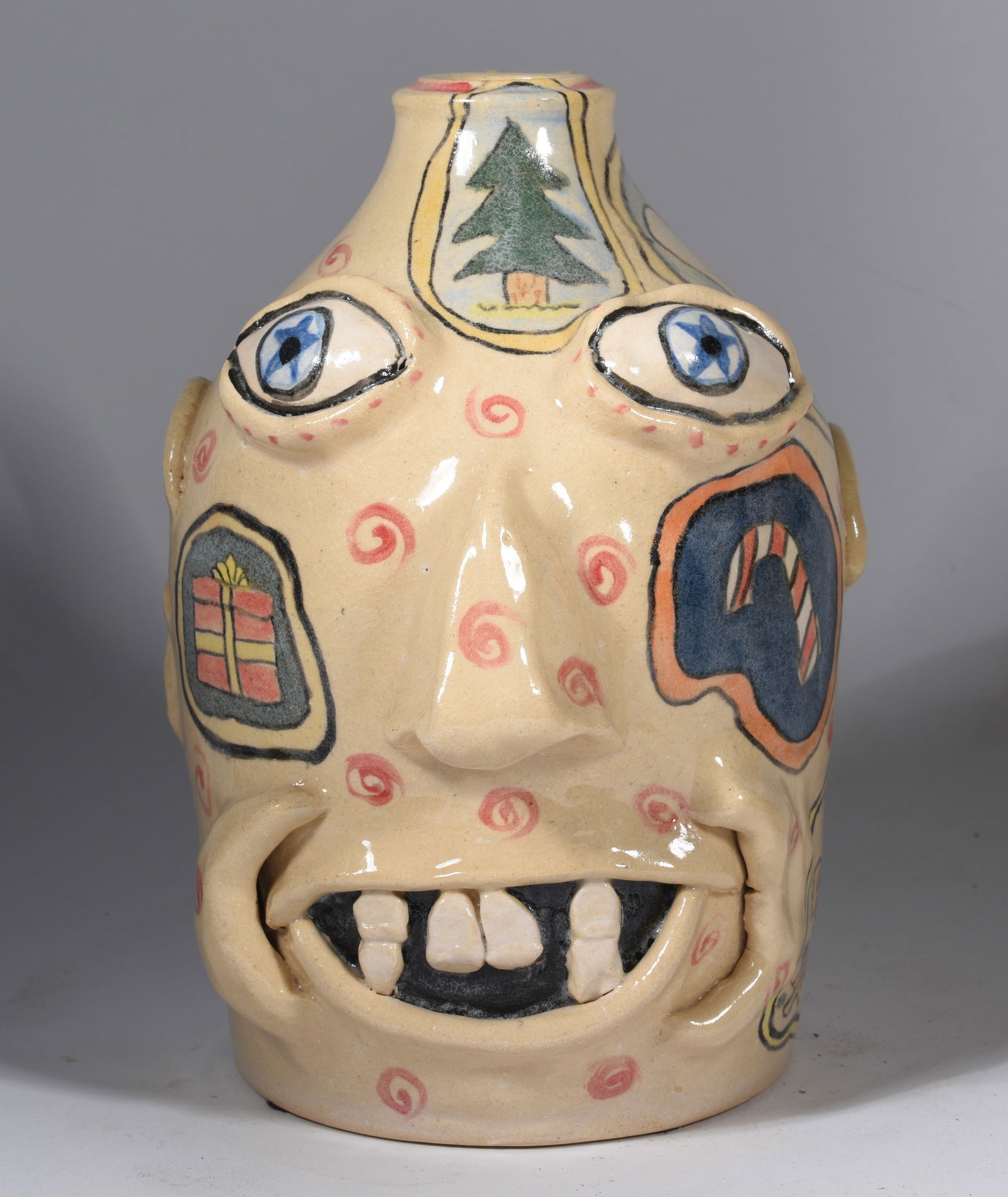 Stacy Lambert Folk Painted Face Jug (1 of 5)