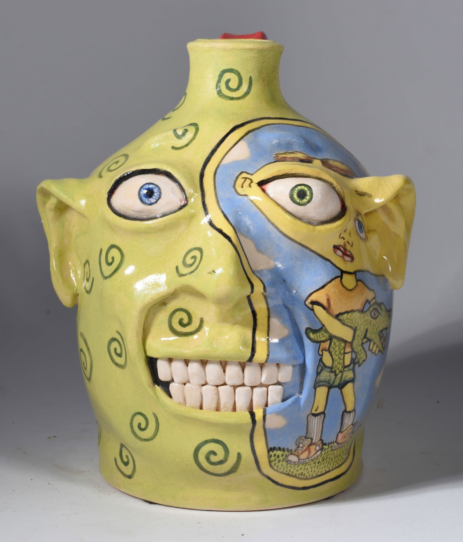 Stacy Lambert Folk Painted Face Jug (1 of 4)