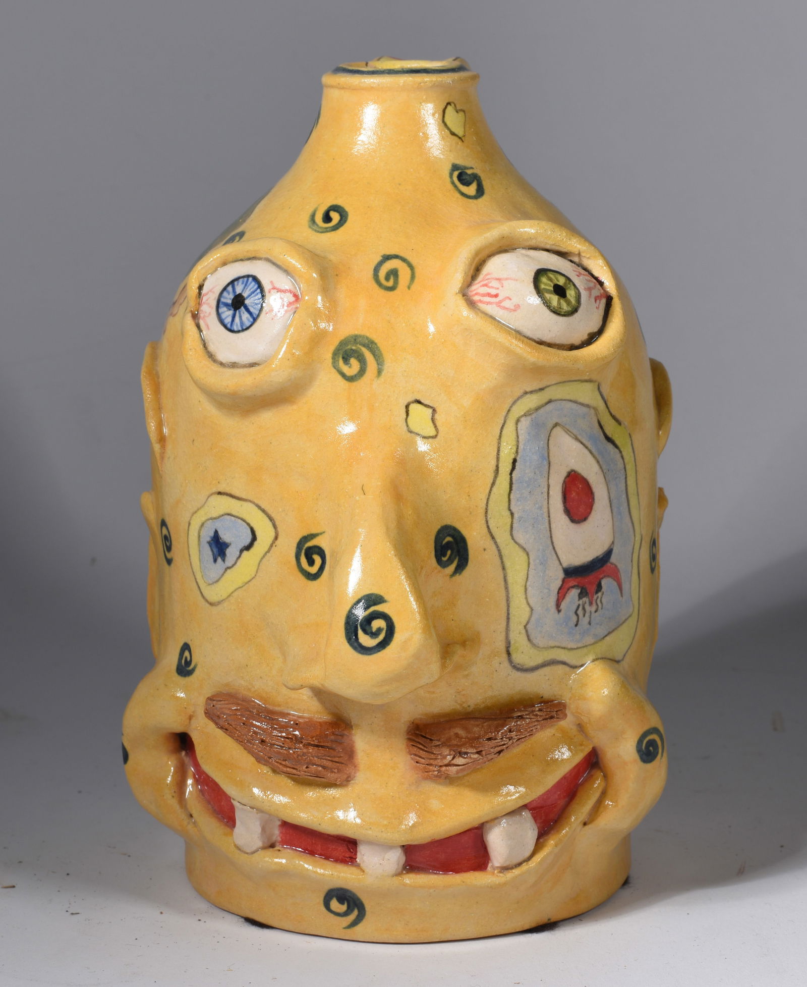 Stacy Lambert Folk Painted Face Jug (1 of 5)